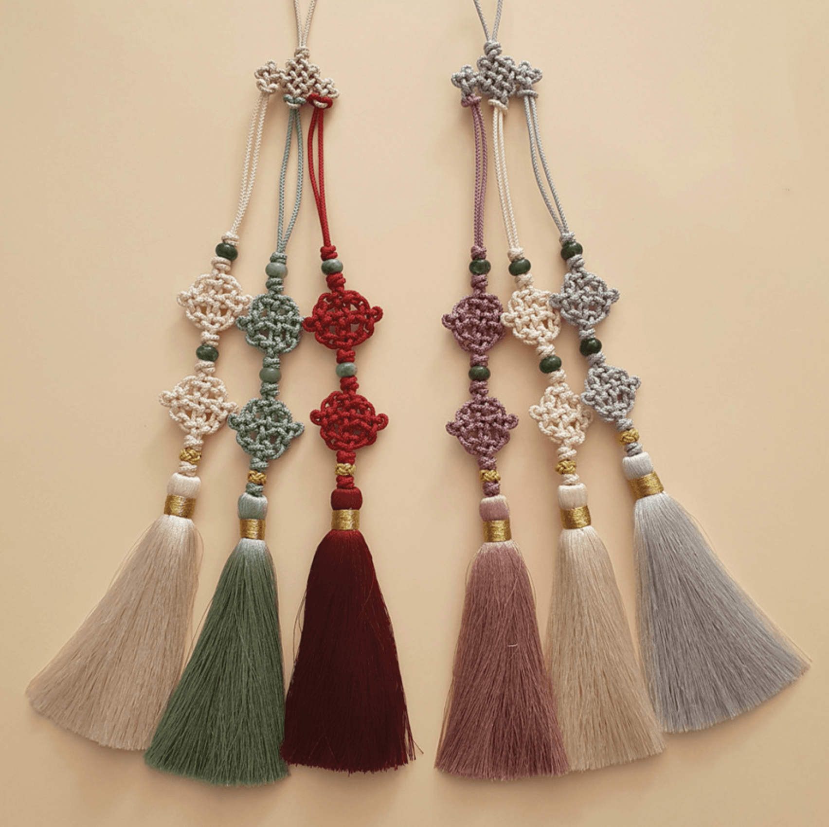 Jade Trio Tassel Norigae - Native Korean