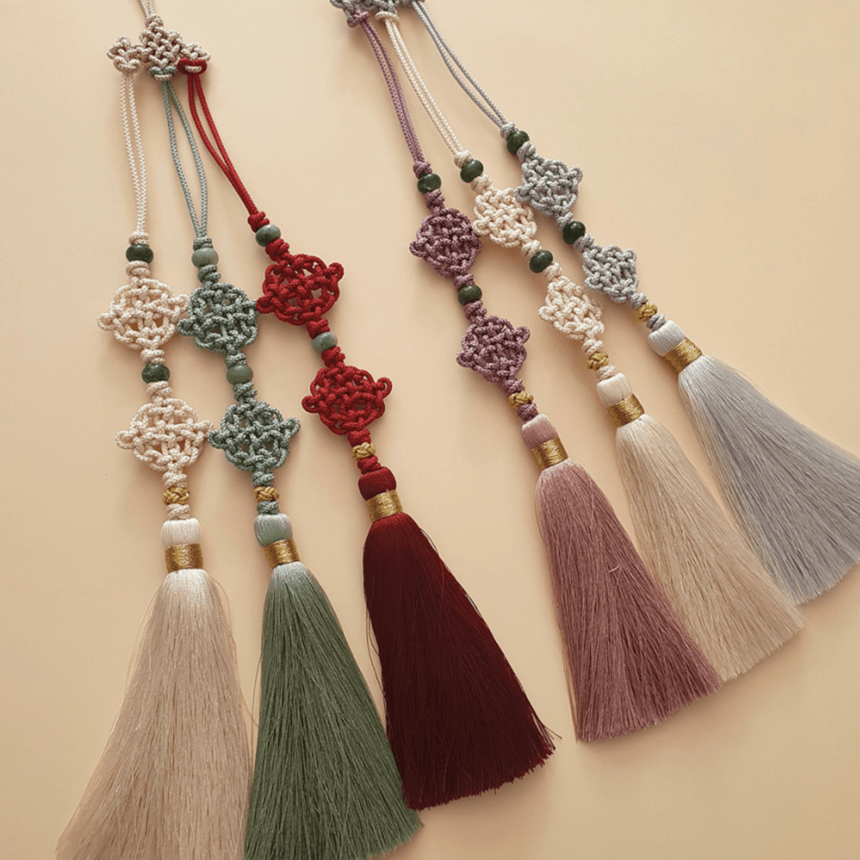 Jade Trio Tassel Norigae - Native Korean