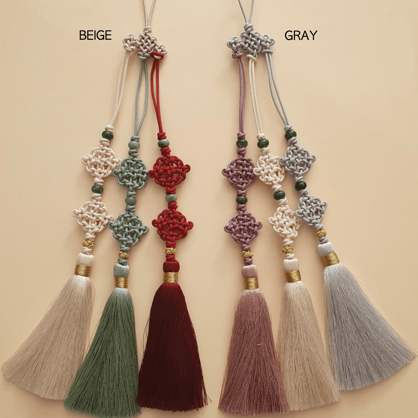 Jade Trio Tassel Norigae - Native Korean