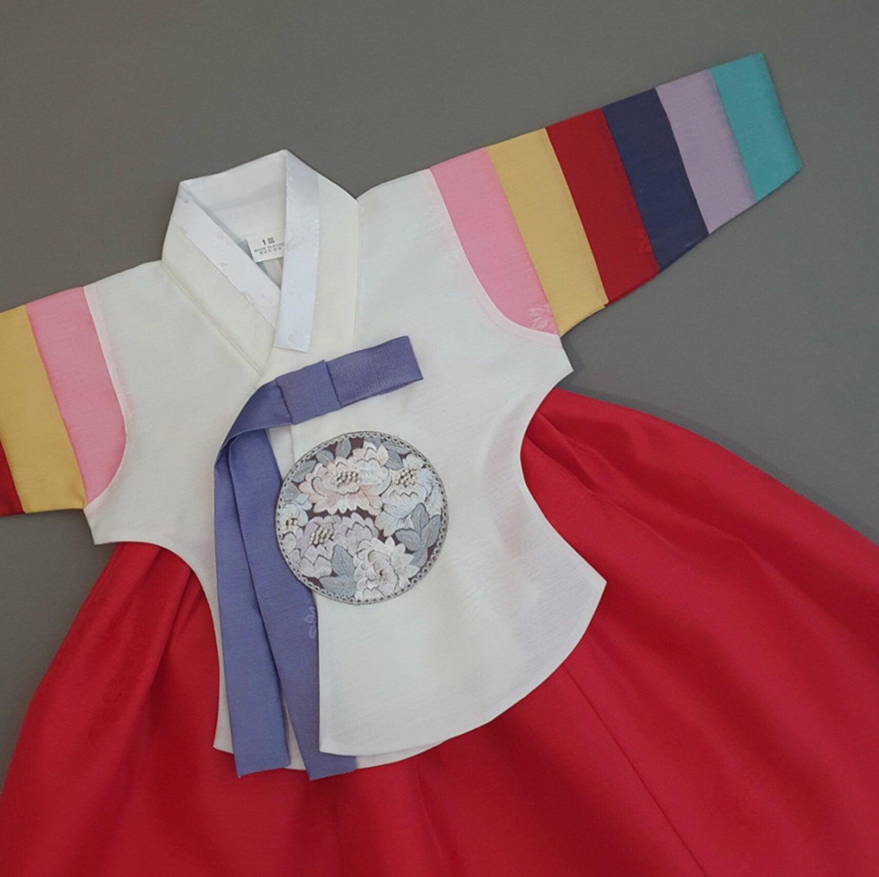 Jeongdam Ivory Red Girl Hanbok (100D-15YR) - Native Korean