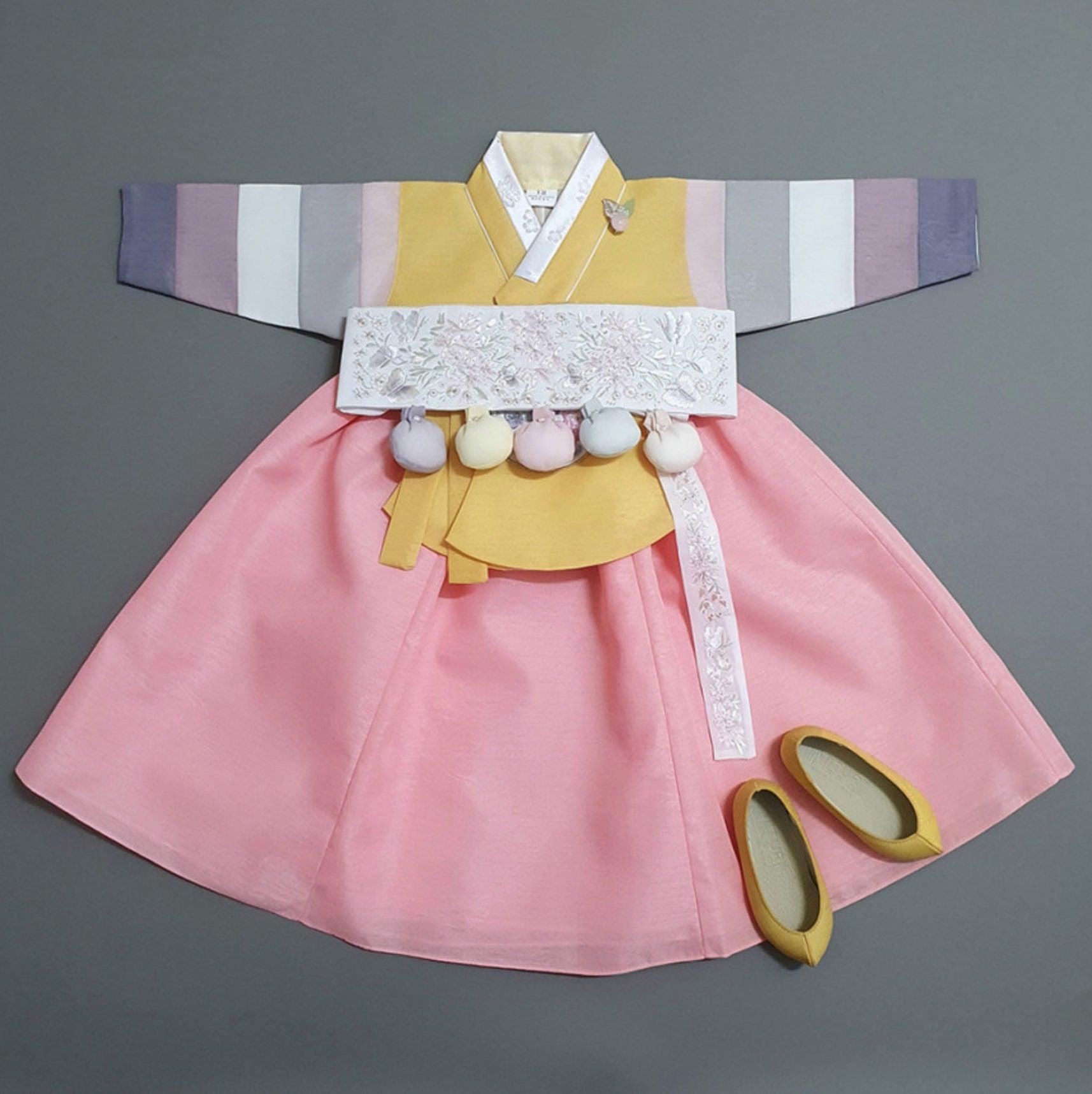 Jinkyoung Dangeui Coral Girl Hanbok (100-15YR) - Native Korean