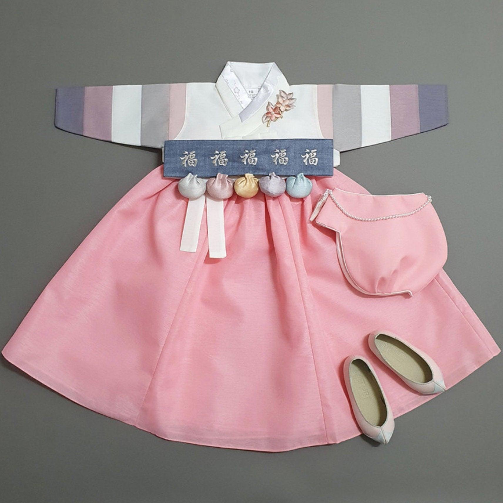 Jinkyoung Jeogori Coral Girl Hanbok (100D-15YR) - Native Korean