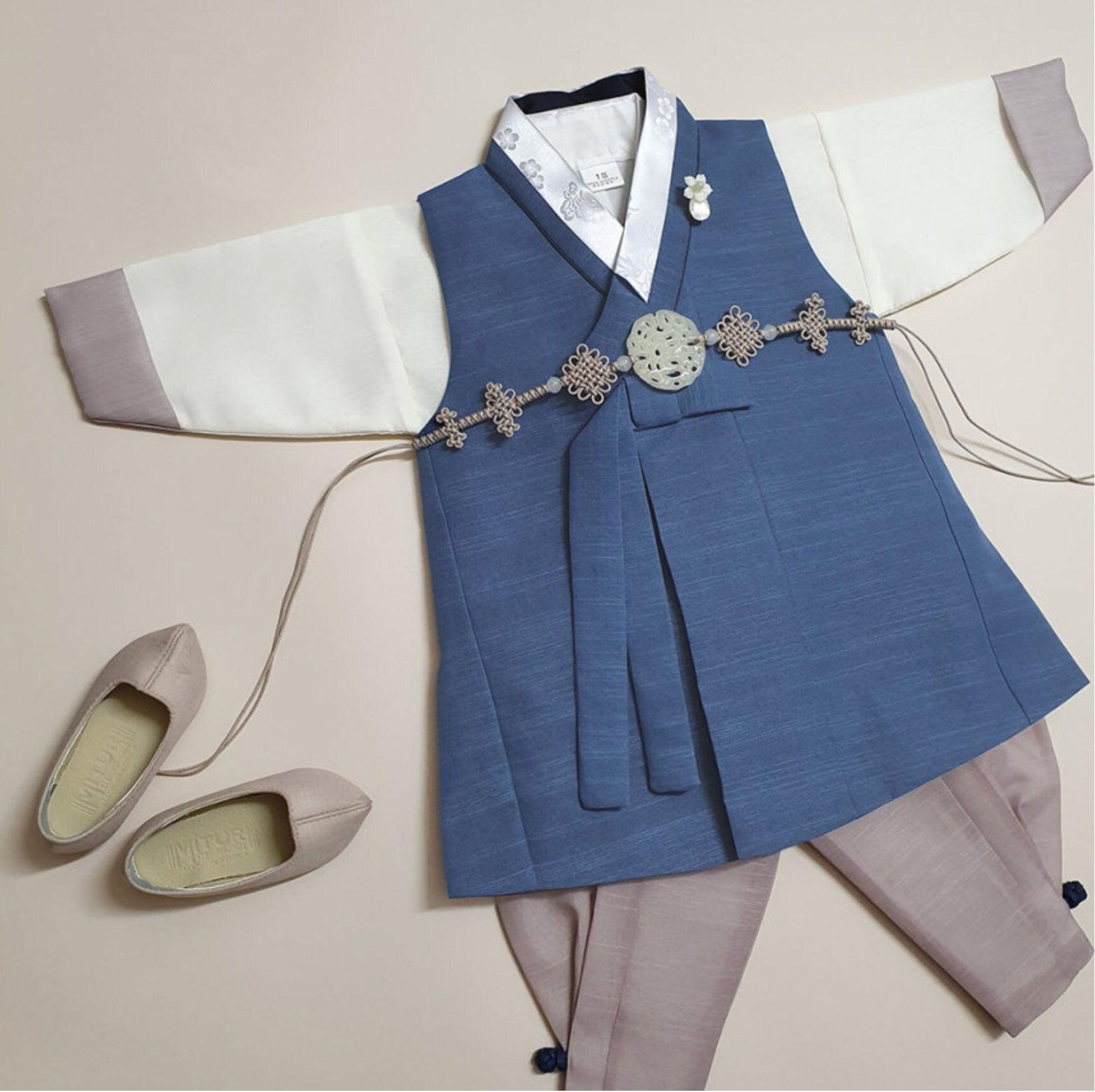 Jungmin Blue Boy Hanbok (100D-10YR) - Native Korean