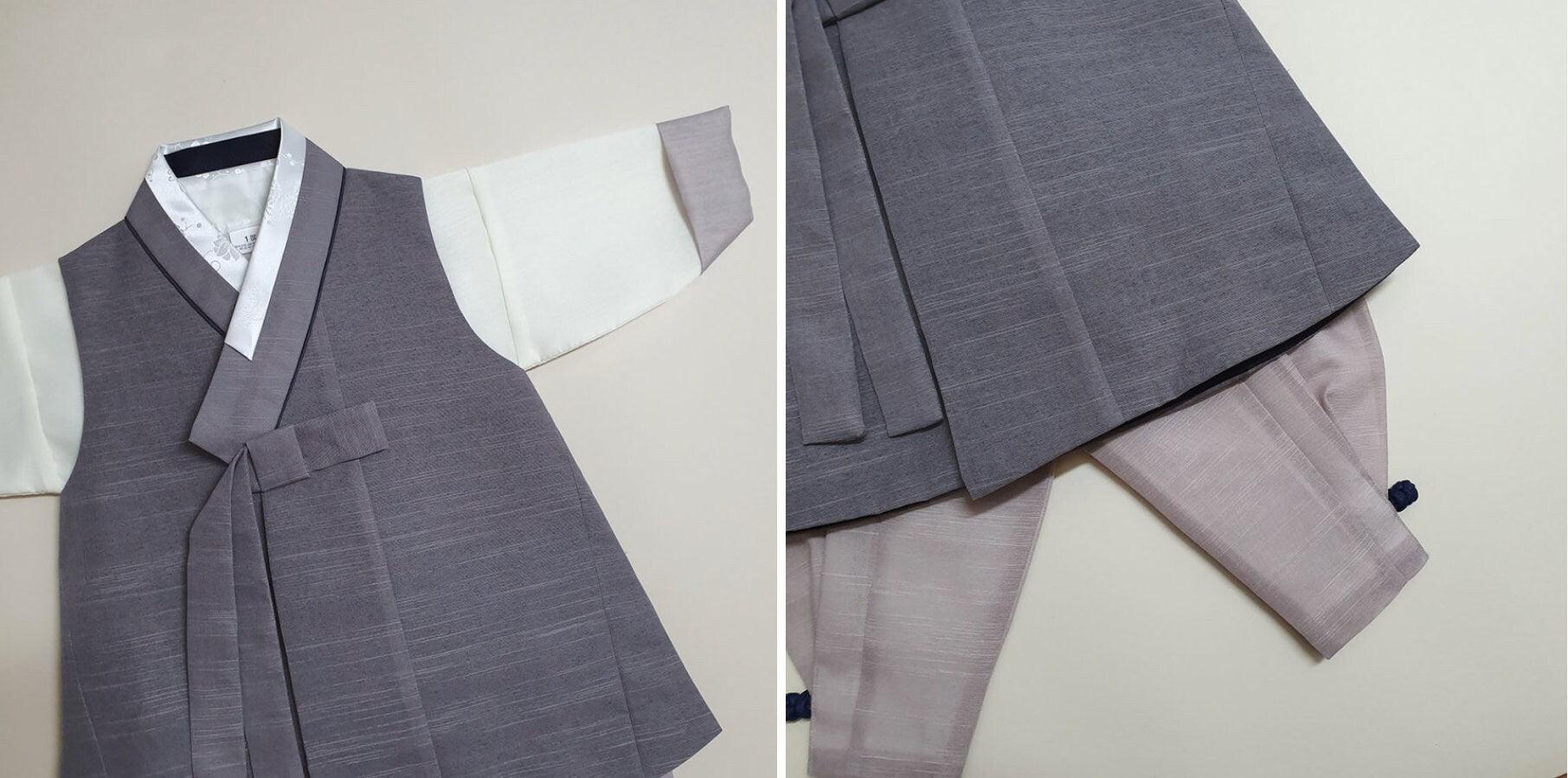 Jungmin Gray Boy Hanbok (100D-10YR) - Native Korean
