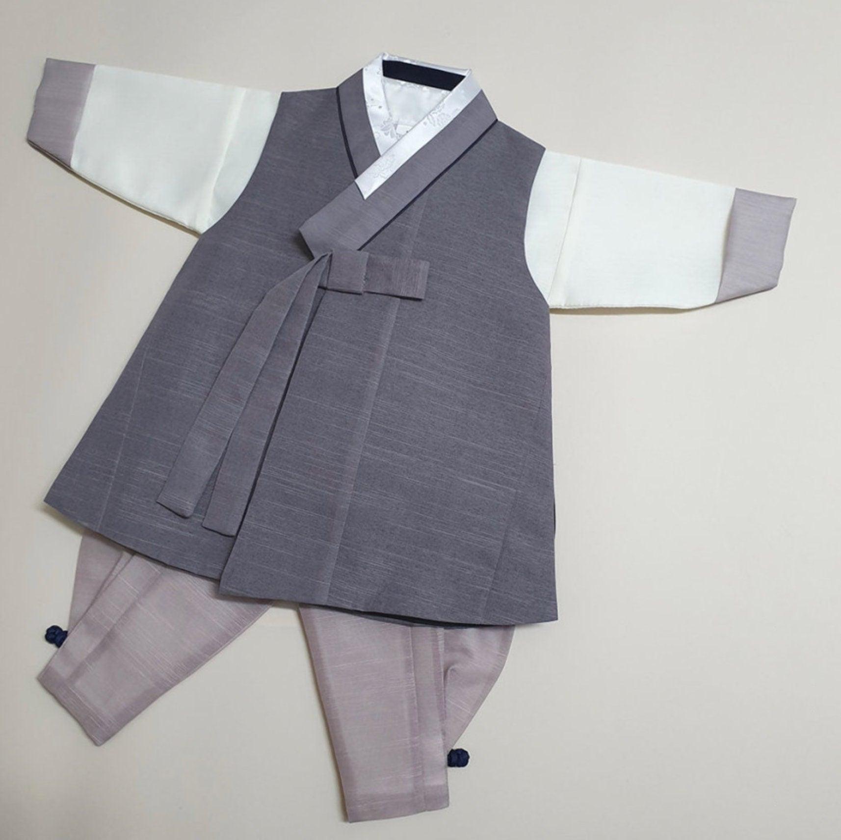 Jungmin Gray Boy Hanbok (100D-10YR) - Native Korean