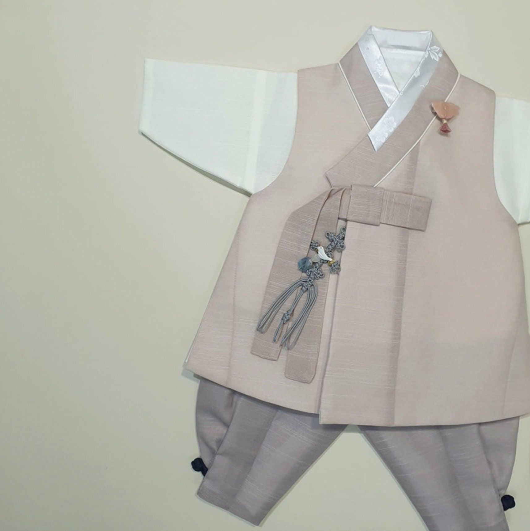 Jungsung Beige Boy Hanbok (100D-8YR) - Native Korean