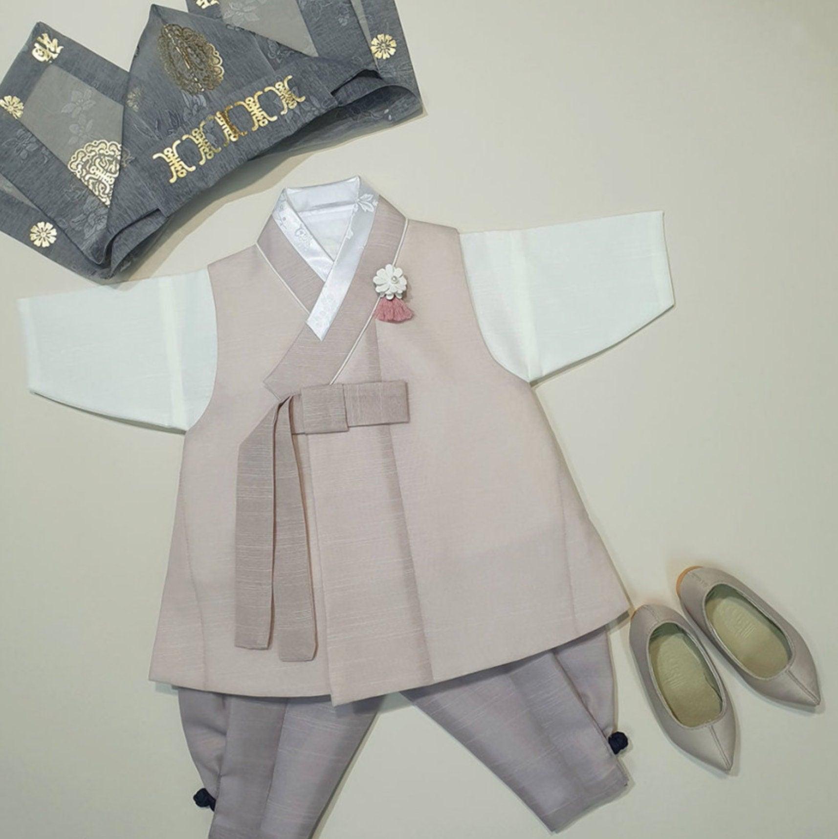 Jungsung Beige Boy Hanbok (100D-8YR) - Native Korean