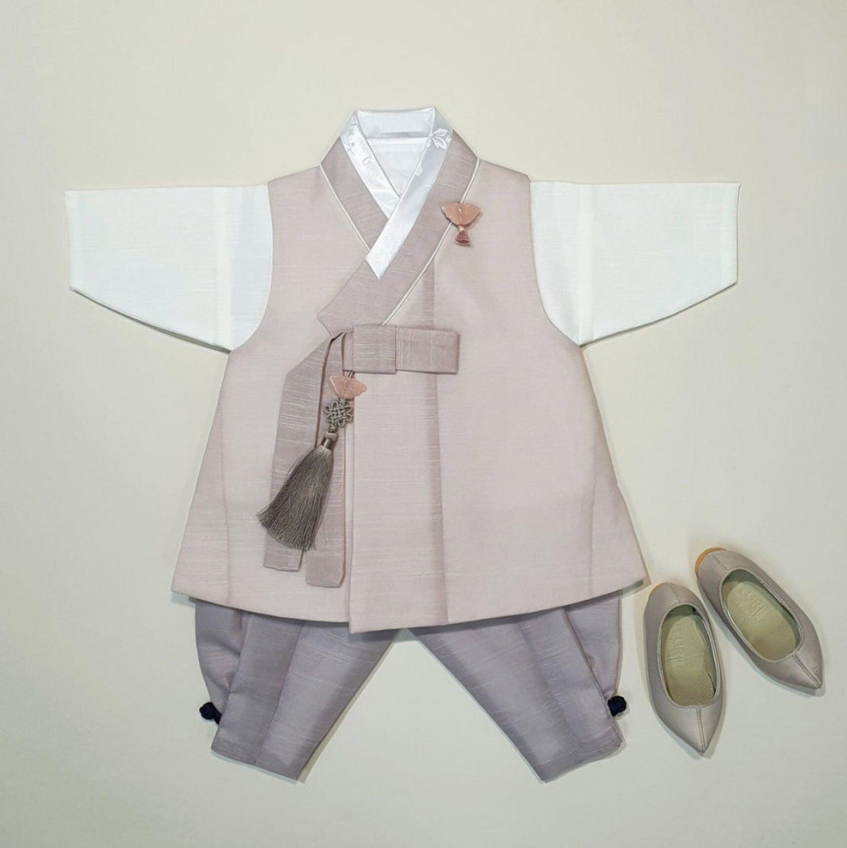 Jungsung Beige Boy Hanbok (100D-8YR) - Native Korean