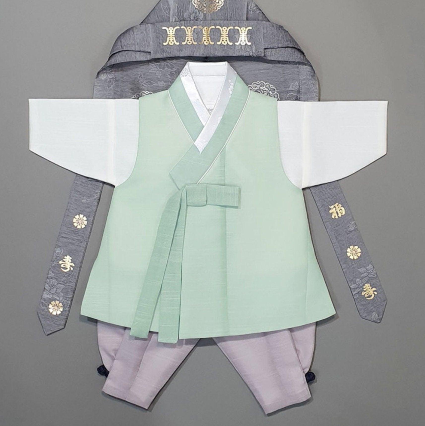 Jungsung Mint Boy Hanbok (100D-10YR) - Native Korean