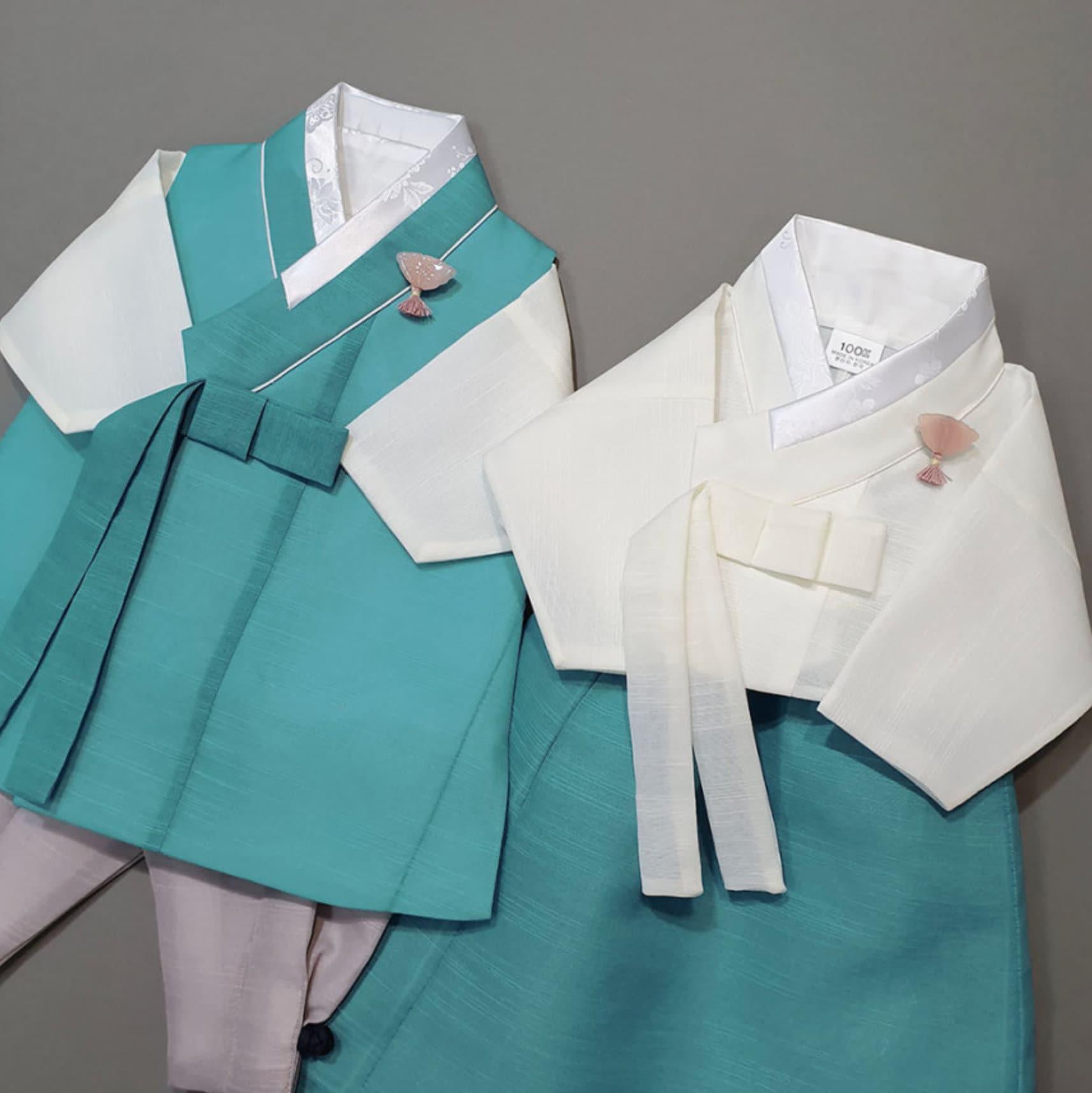 Jungsung Turquoise Boy Hanbok (100D-1YR) - Native Korean