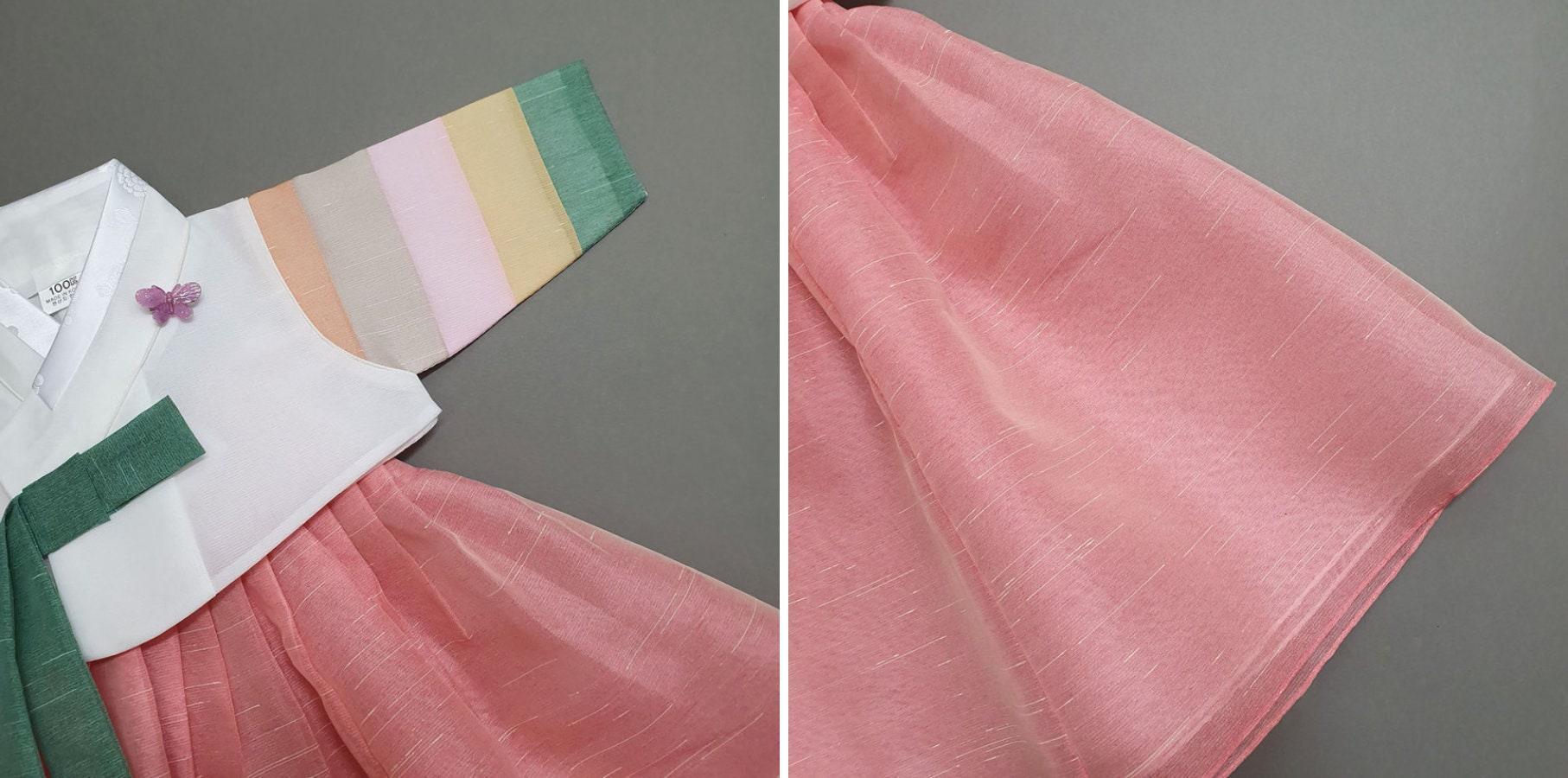 Kahyun Peach White Jeogori Girl Hanbok (100D-15YR) - Native Korean