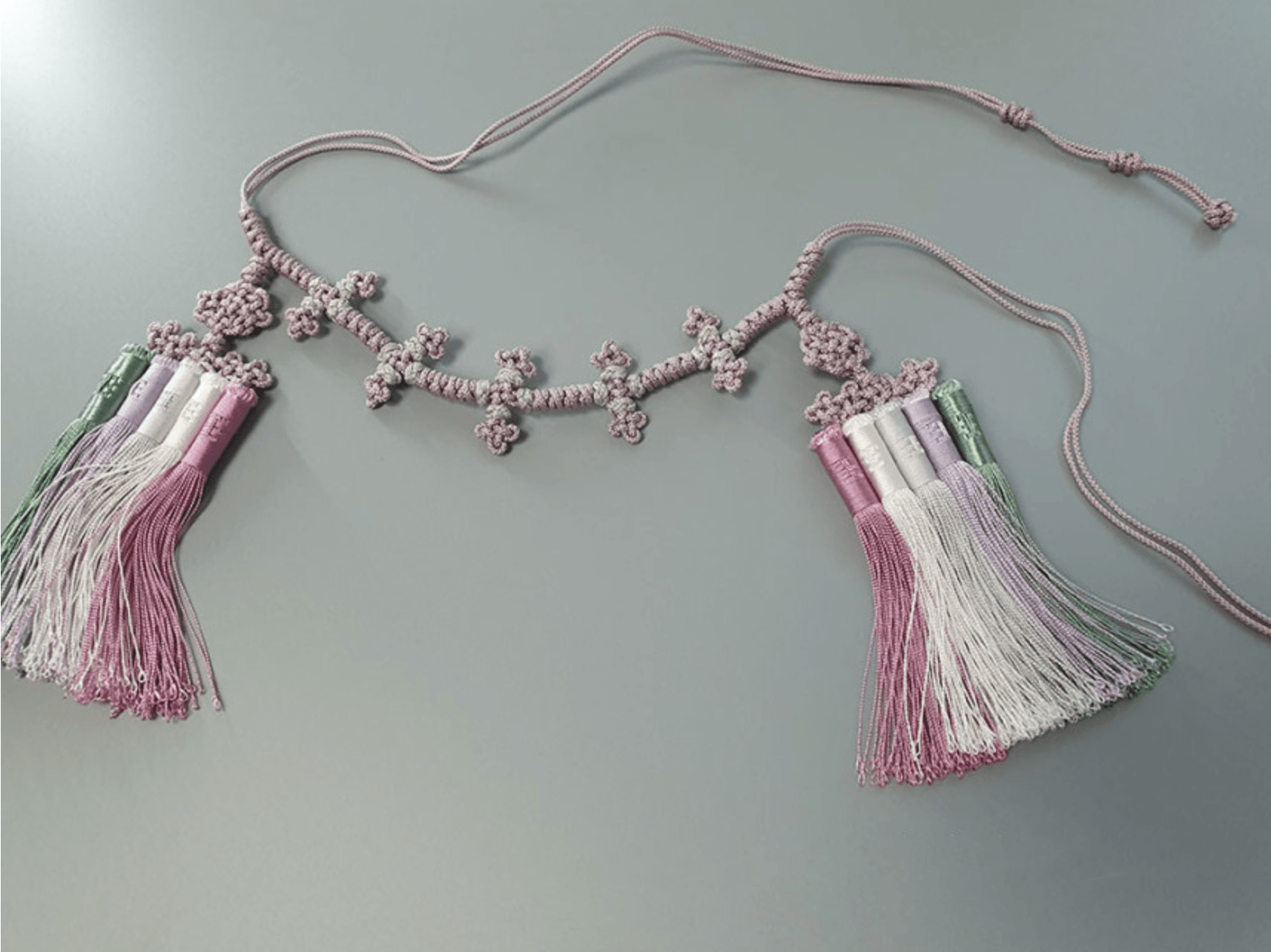 Knotted Pastel Tassel Belt - Native Korean