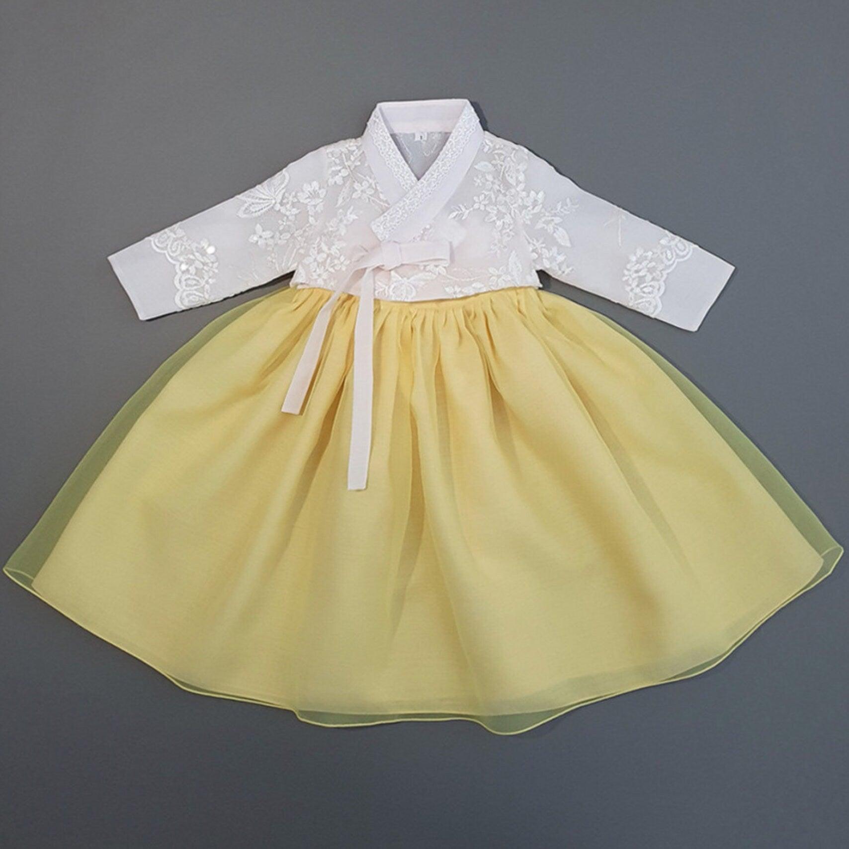 Lunar Yellow Dress Girl Hanbok (1-10YR) - Native Korean