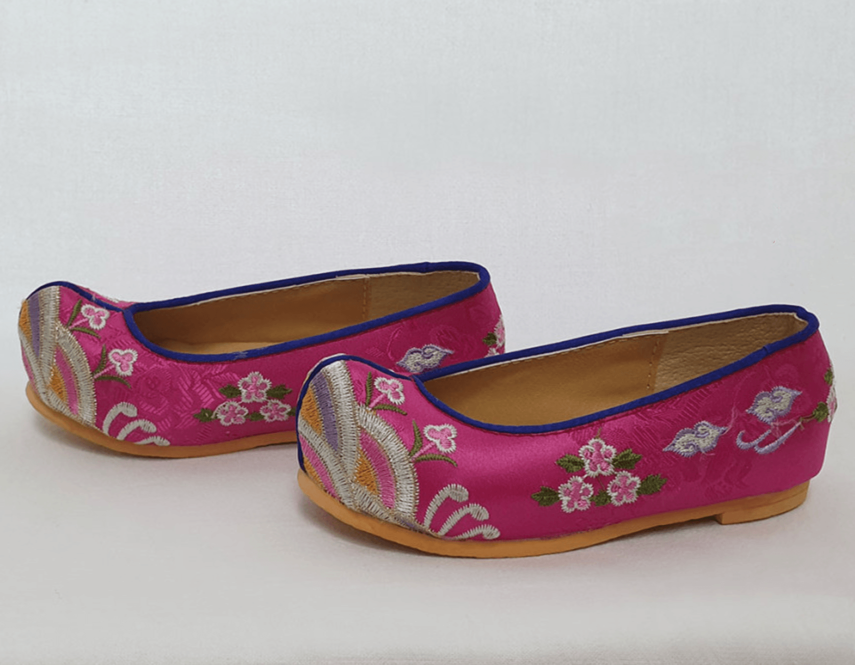 Magenta Floral Girl Hanbok Shoes (130~220mm) - Native Korean