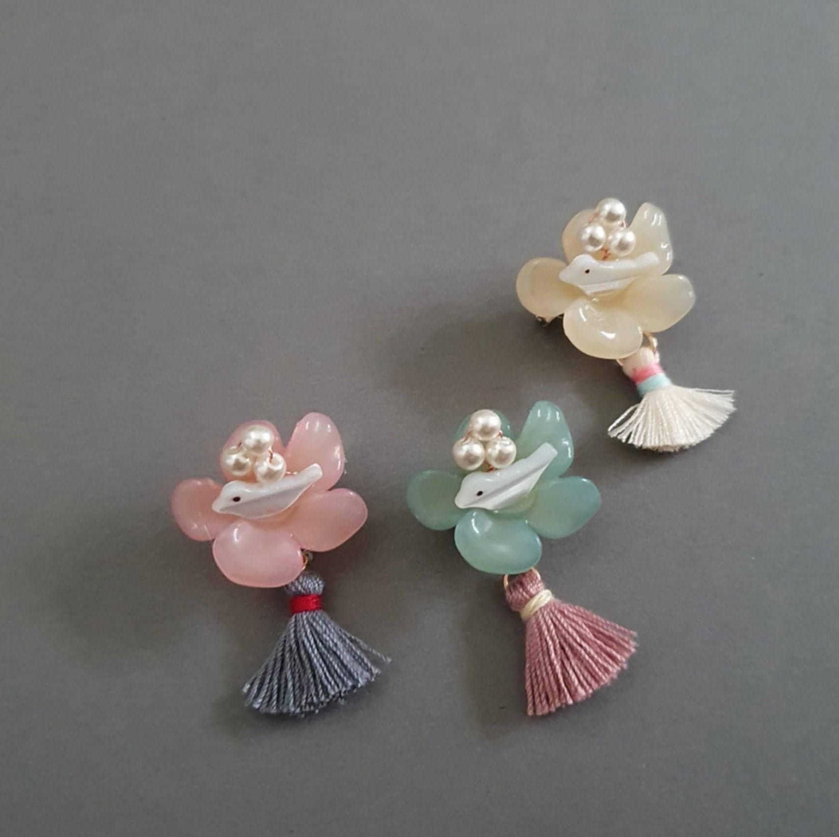 Mini Bird Tassel Brooch - Native Korean