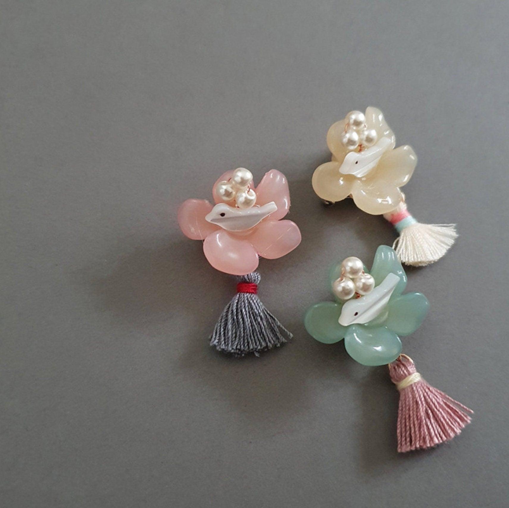 Mini Bird Tassel Brooch - Native Korean
