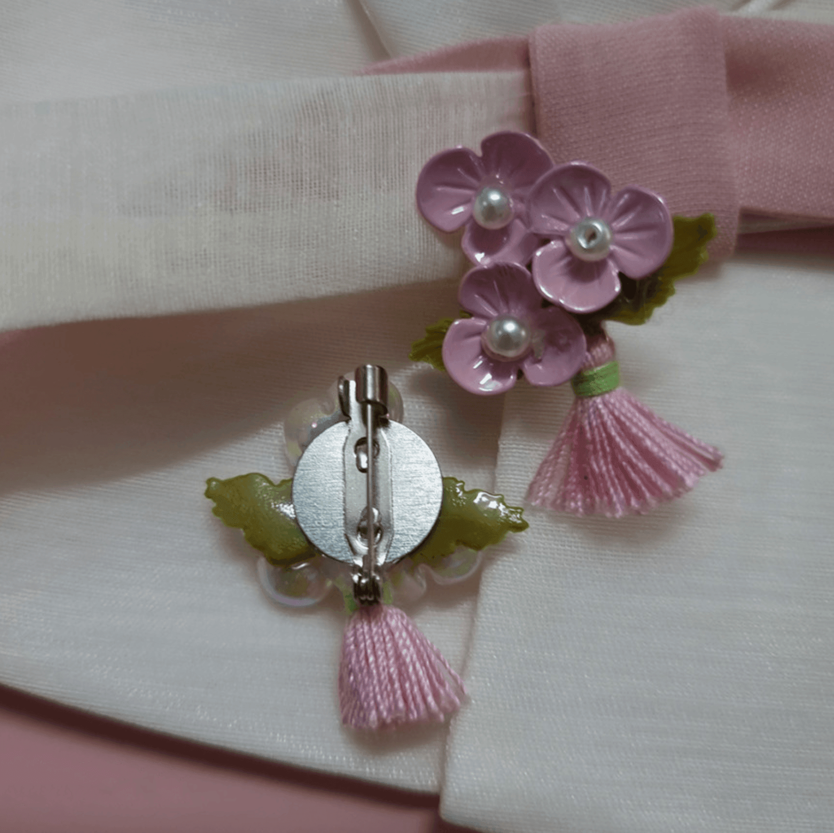 Mini Trio Floral Brooch - Native Korean