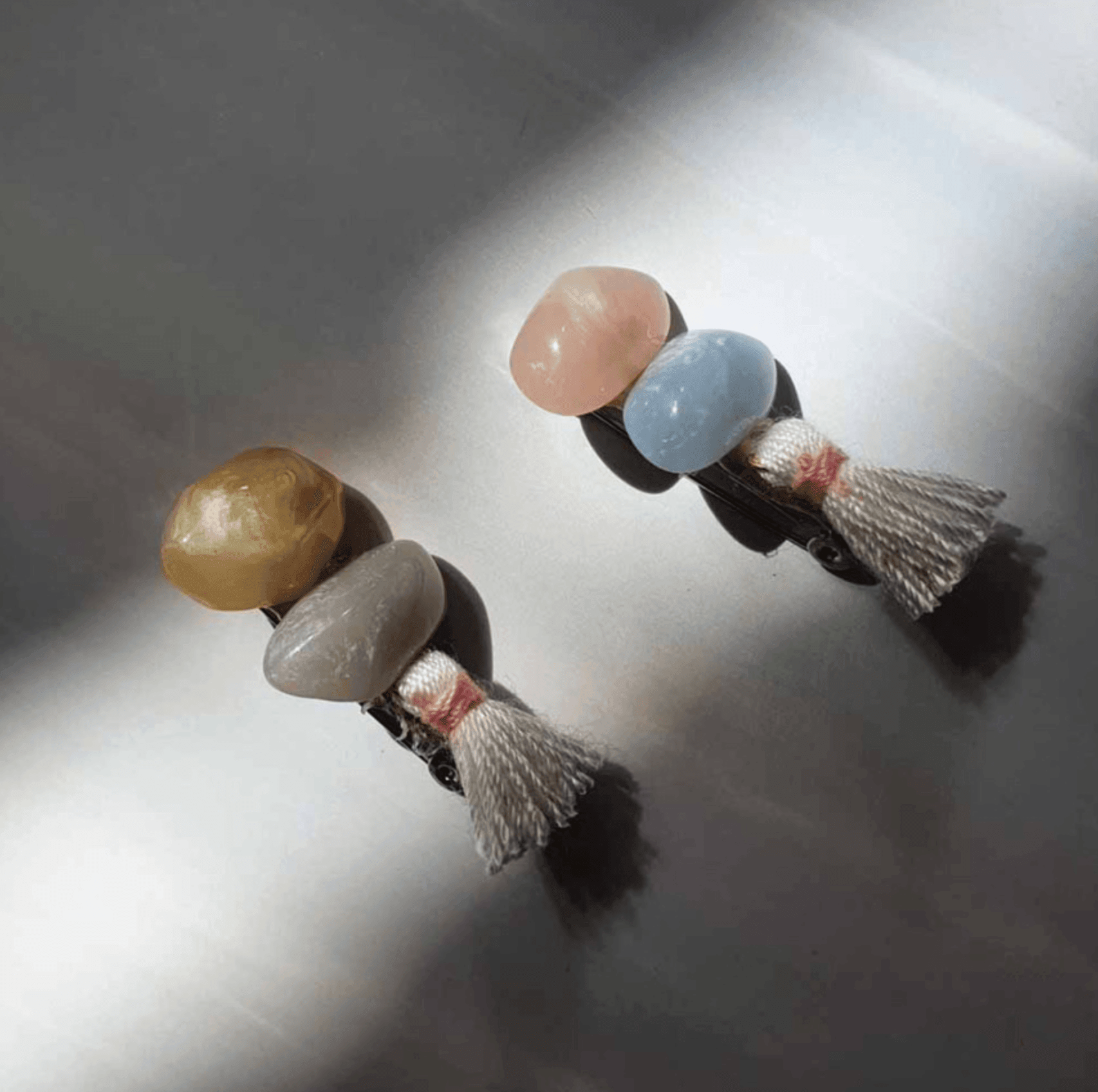 Neutral Duo Stone Brooch - Native Korean