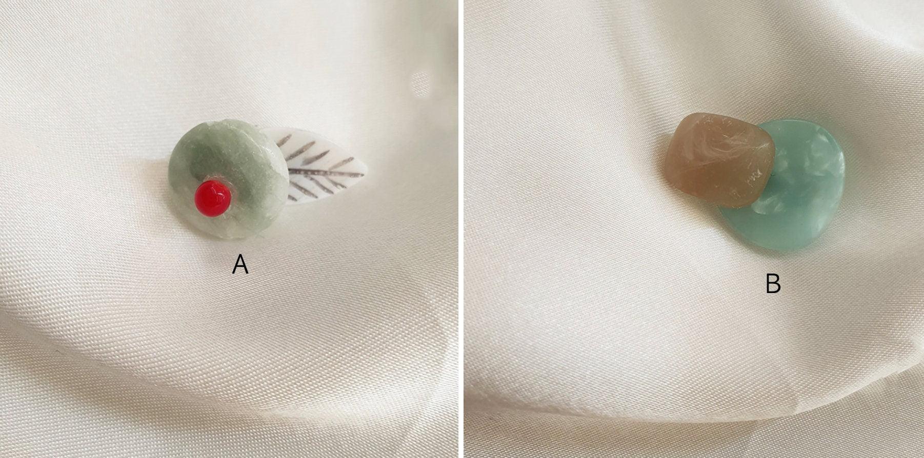 Neutral Stone Brooch - Native Korean