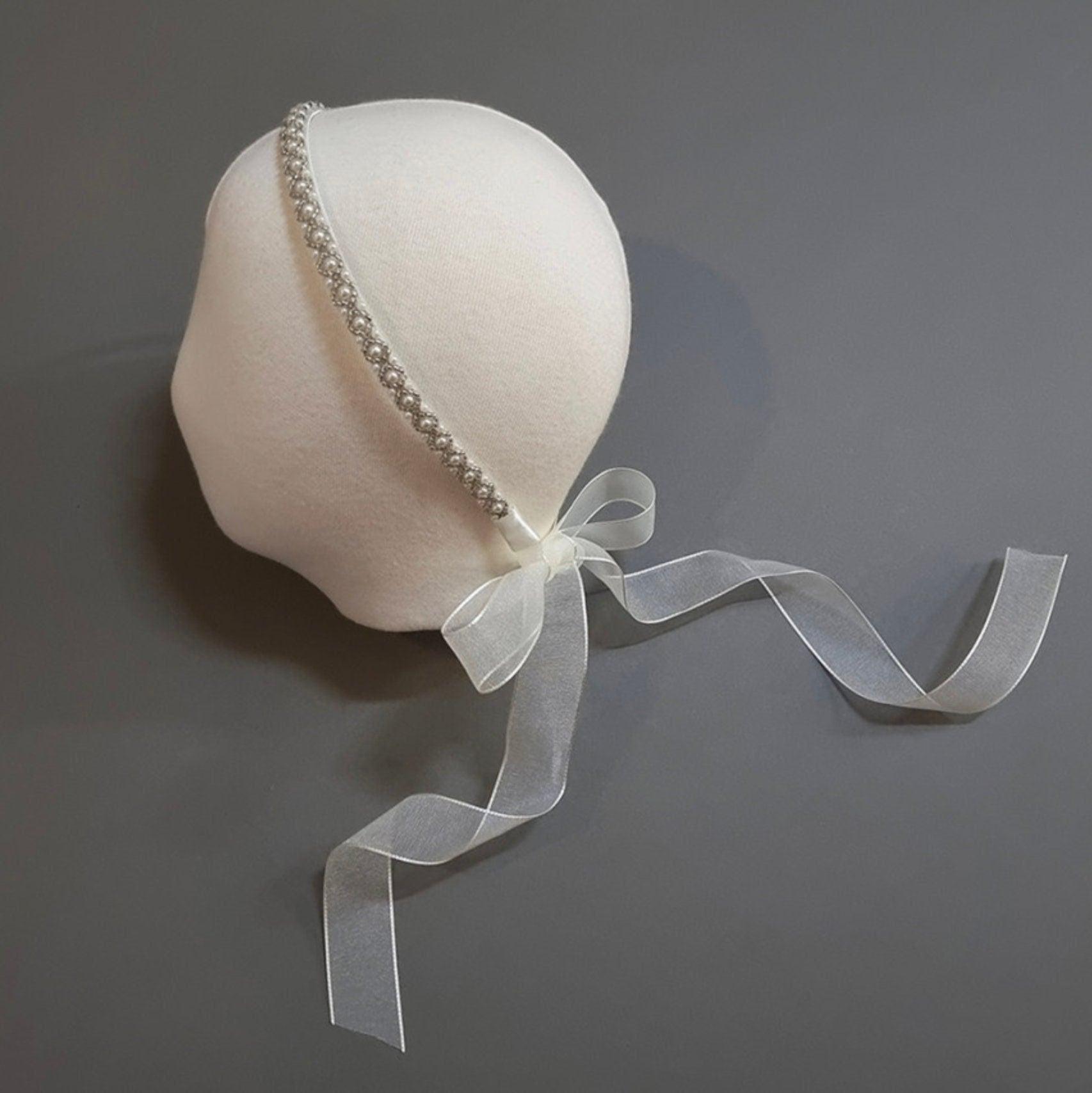 Pearl Headband w/ribbon - Native Korean