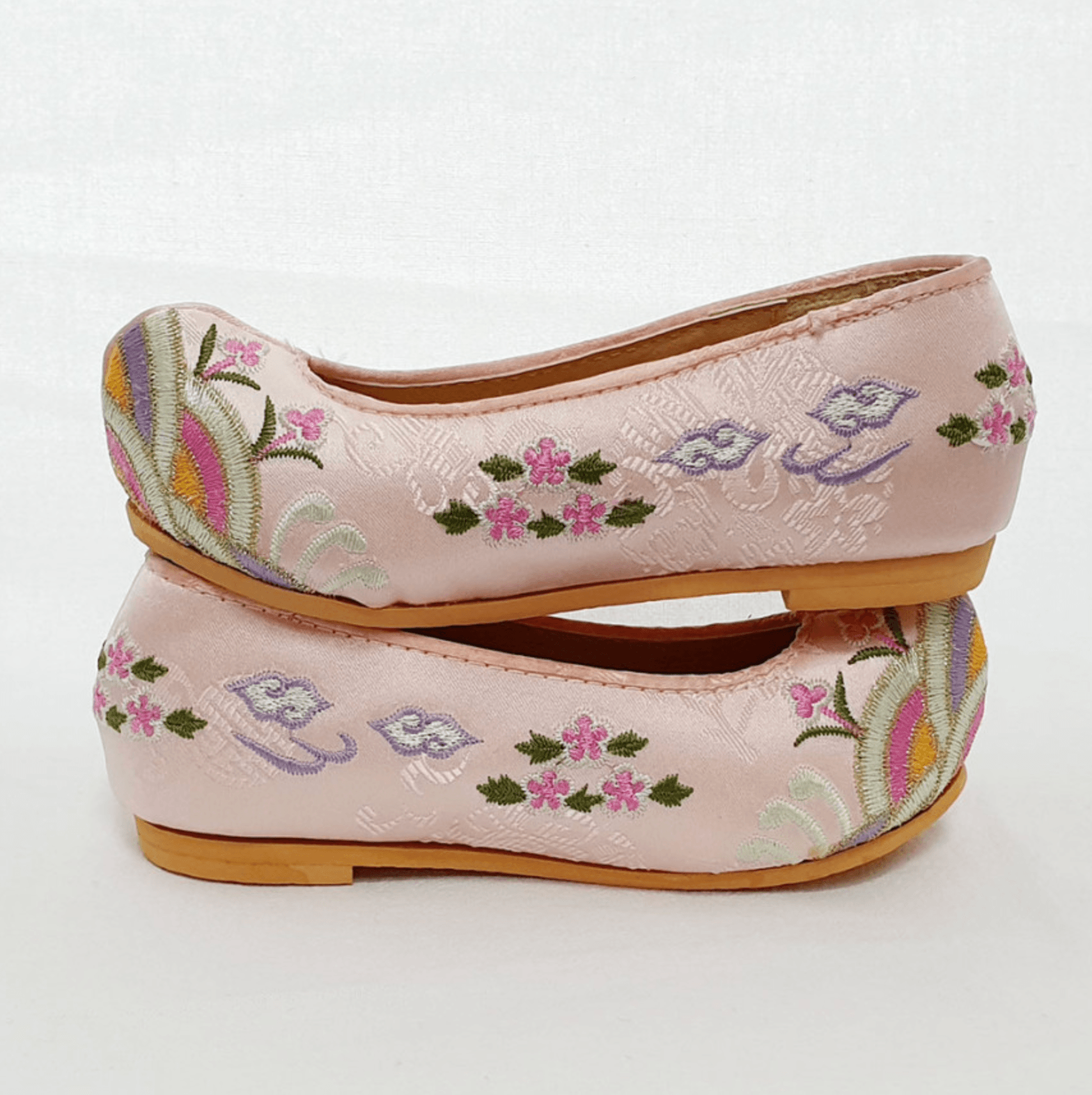 Pink Floral Girl Hanbok Shoes (130~220mm) - Native Korean