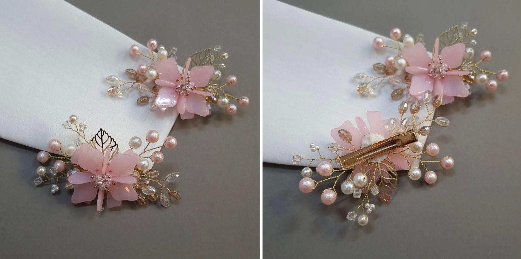 Pink Pearl Flower Hairpin - Native Korean