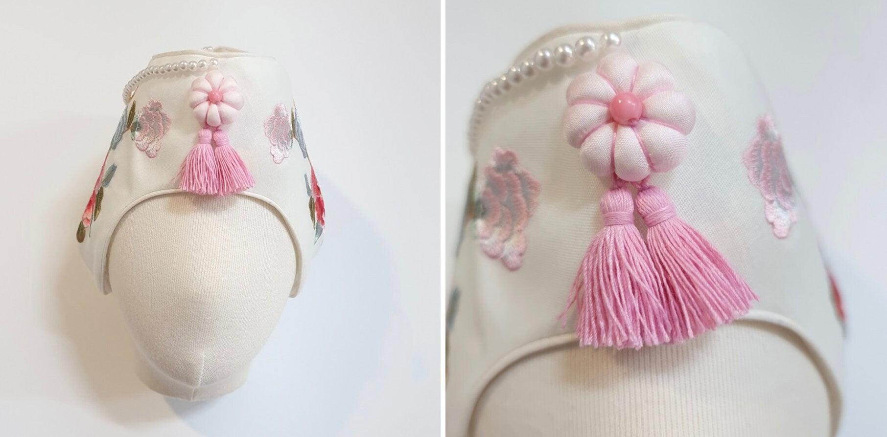 Premium Embroidery Pink Pumpkin Tassel Jobawi ( 2 colors - XS, S) - Native Korean