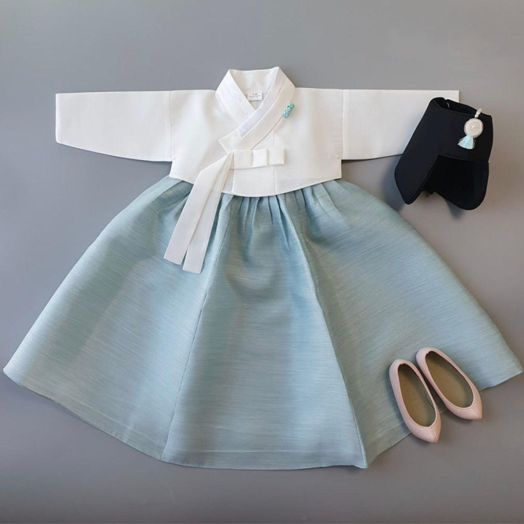 Pure Mint Girl Hanbok (100D-8YR) - Native Korean