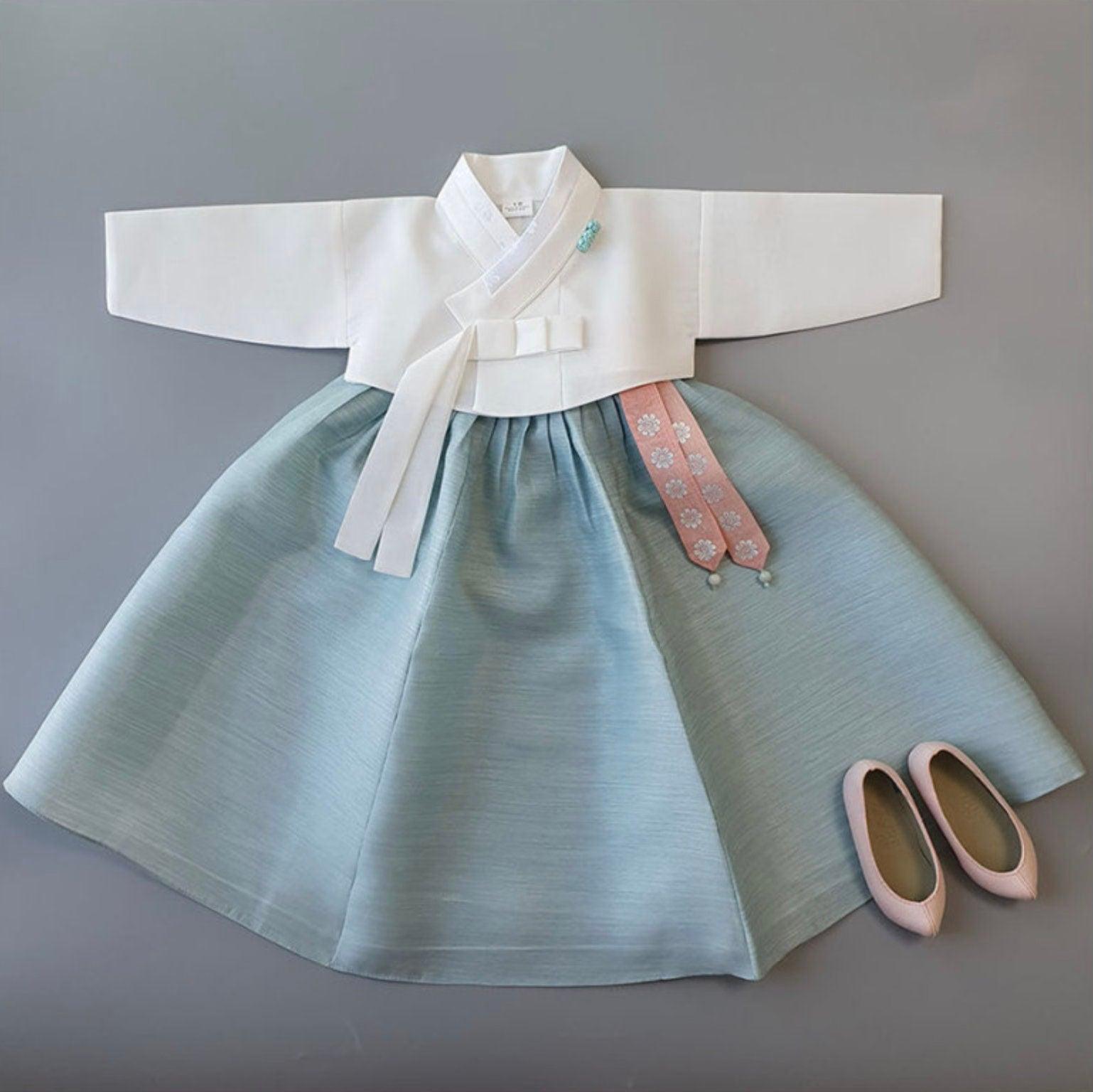 Pure Mint Girl Hanbok (100D-8YR) - Native Korean