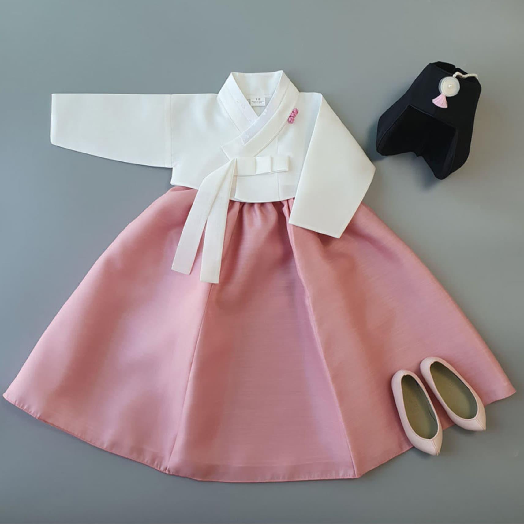 Pure Pink Girl Hanbok (100D-8YR) - Native Korean