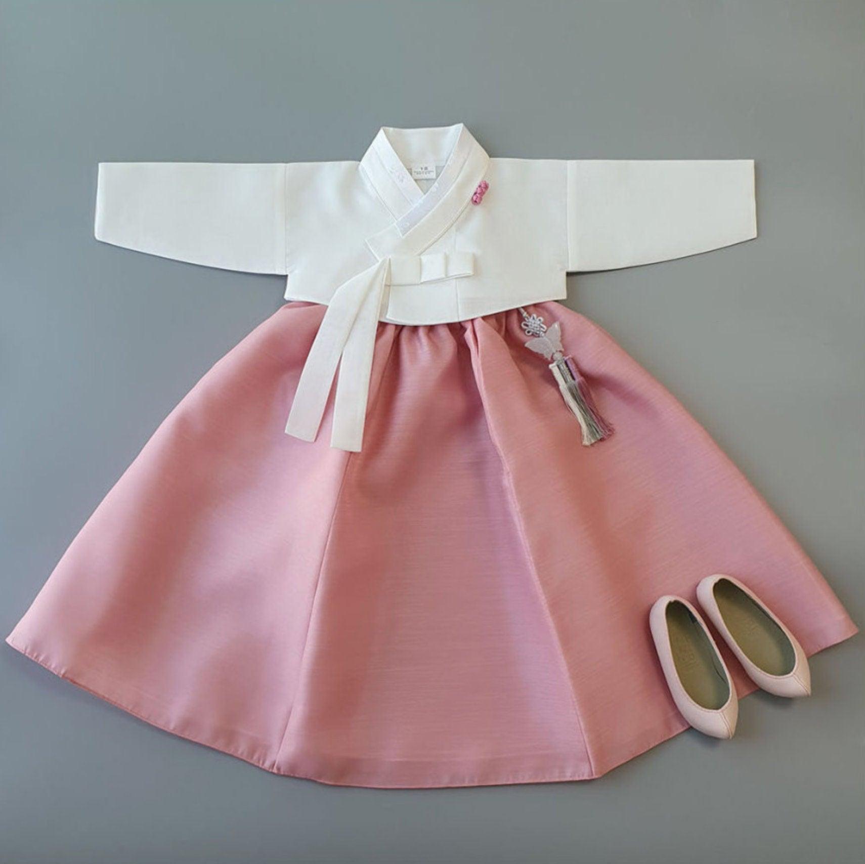 Pure Pink Girl Hanbok (100D-8YR) - Native Korean