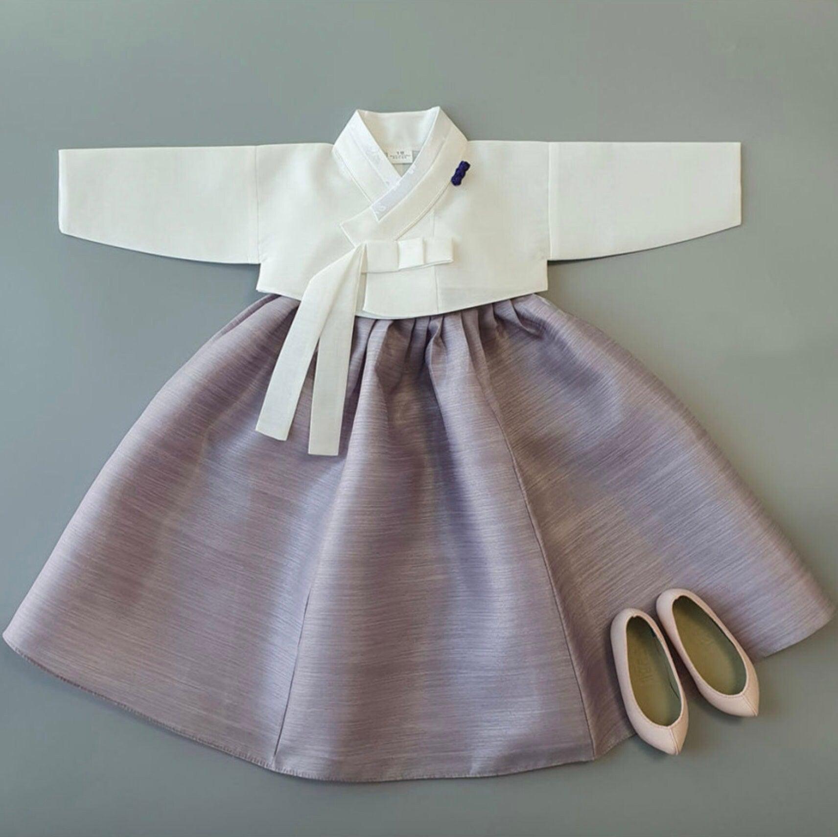 Pure Purple Girl Hanbok (100D-8YR) - Native Korean