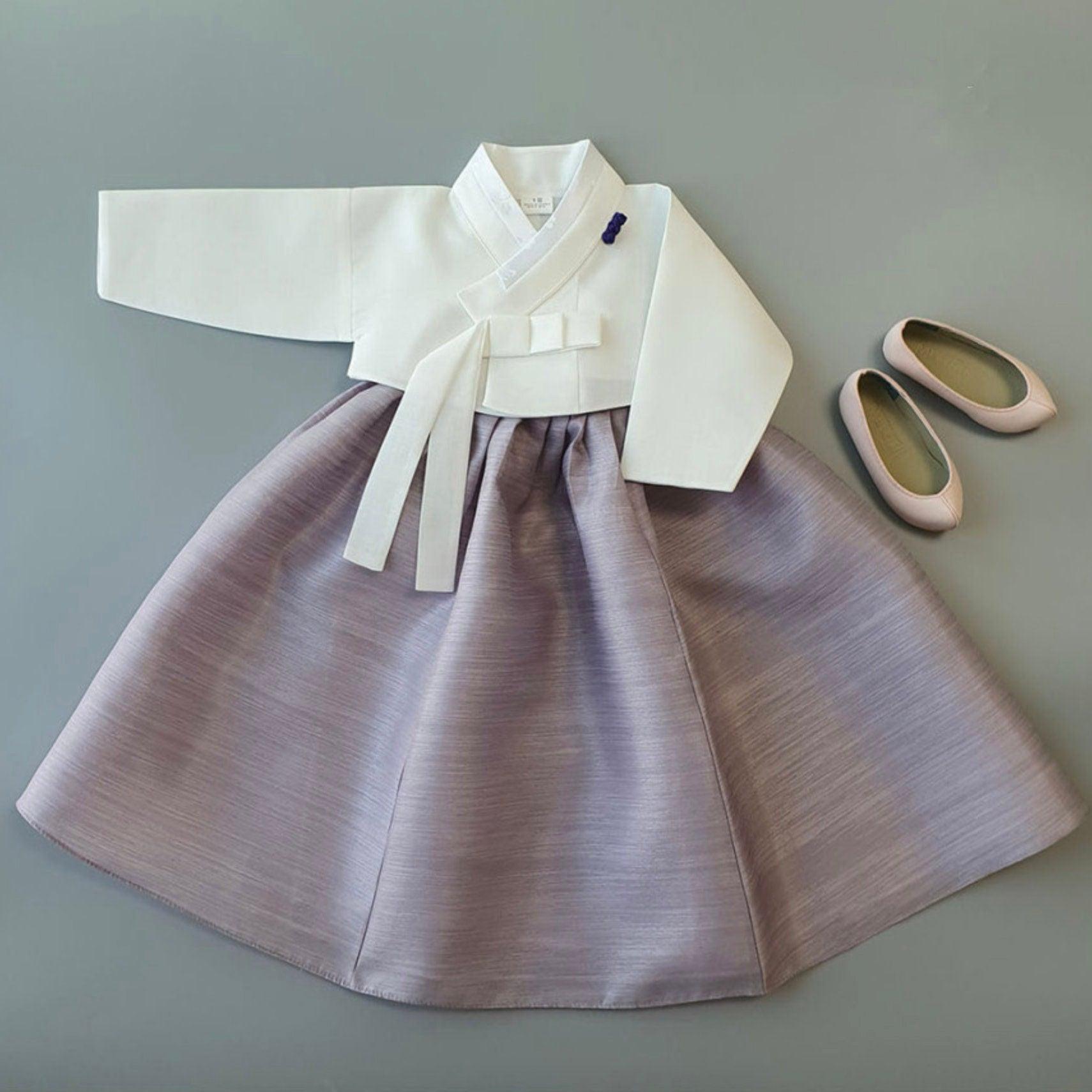 Pure Purple Girl Hanbok (100D-8YR) - Native Korean