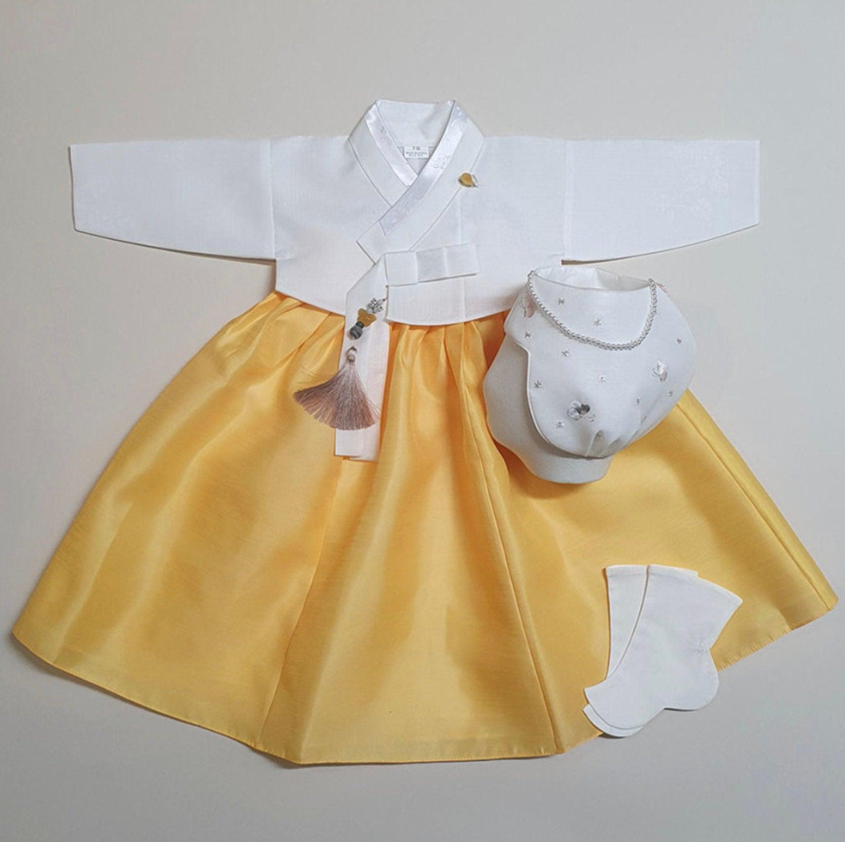 Pure Yellow Girl Hanbok (100D-8YR) - Native Korean