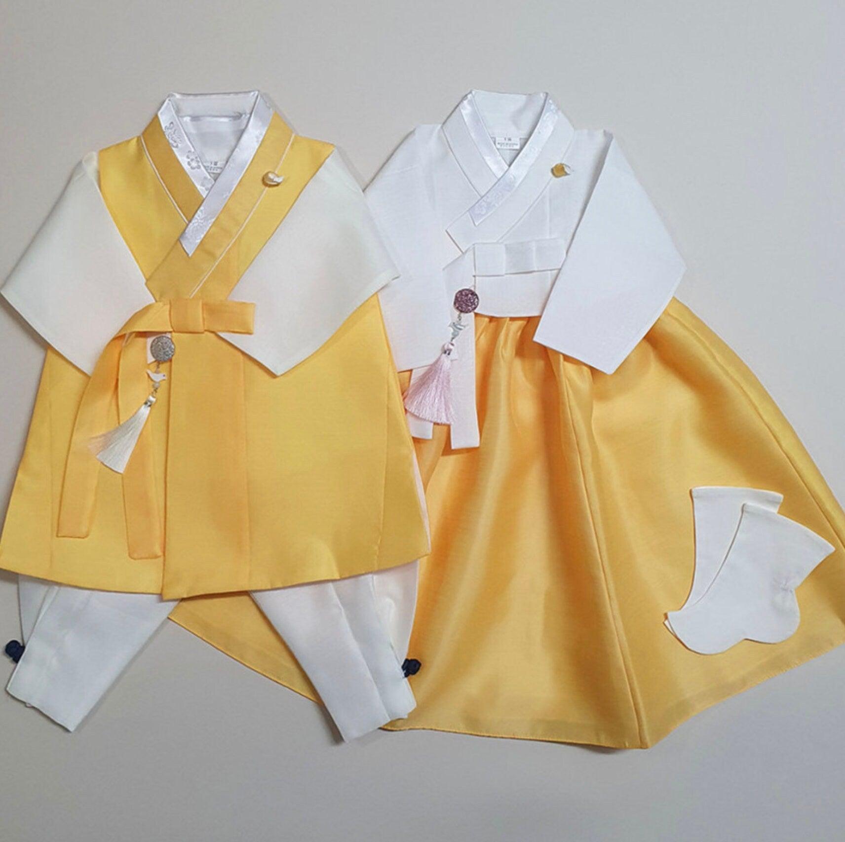 Pure Yellow Girl Hanbok (100D-8YR) - Native Korean