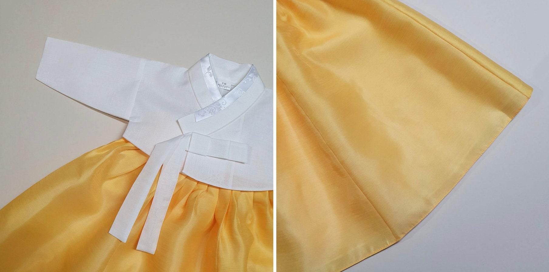 Pure Yellow Girl Hanbok (100D-8YR) - Native Korean