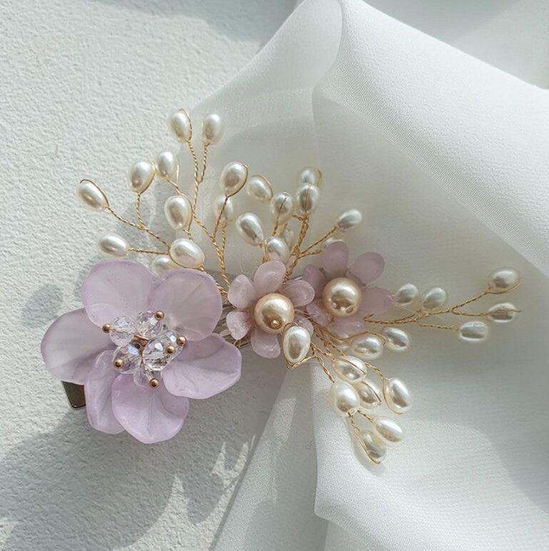 Purple Flower Hairpin - Native Korean