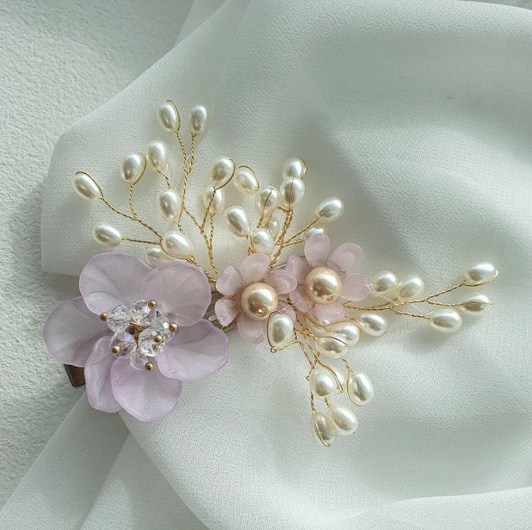 Purple Flower Hairpin - Native Korean