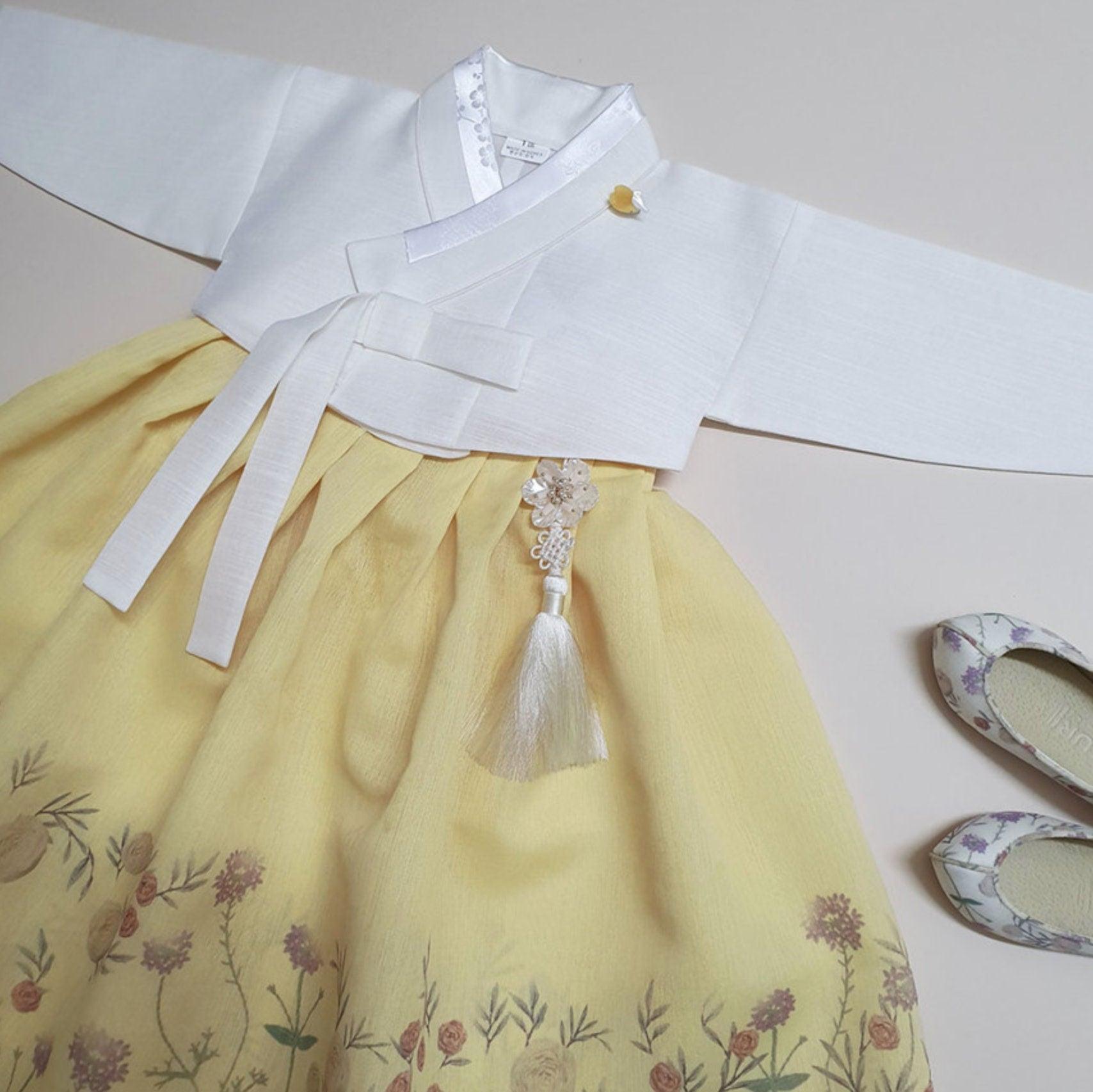 Rahee Yellow Skirt Girl Hanbok (100D-1YR) - Native Korean