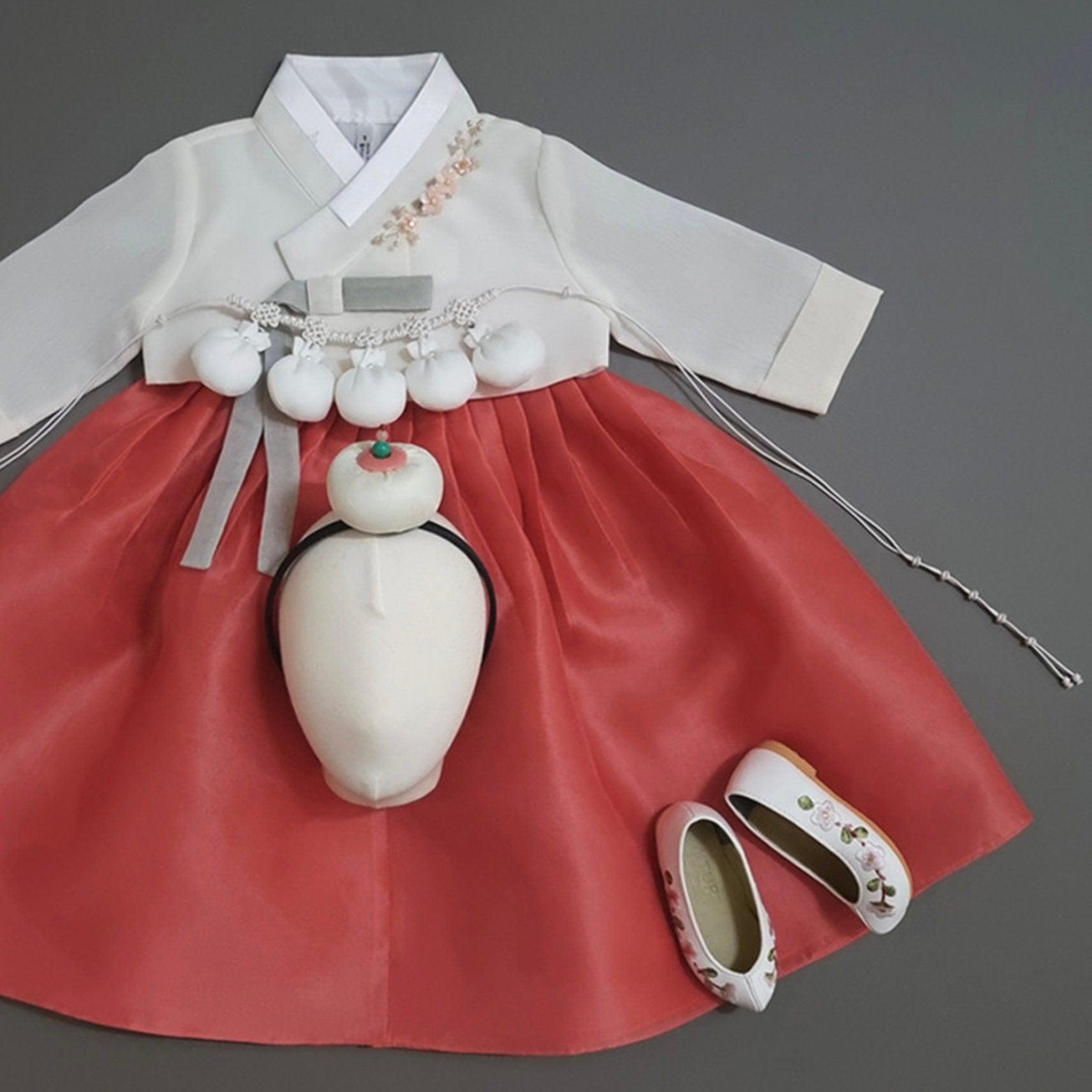 Rayul Coral Girl Hanbok (100D-15YR) - Native Korean