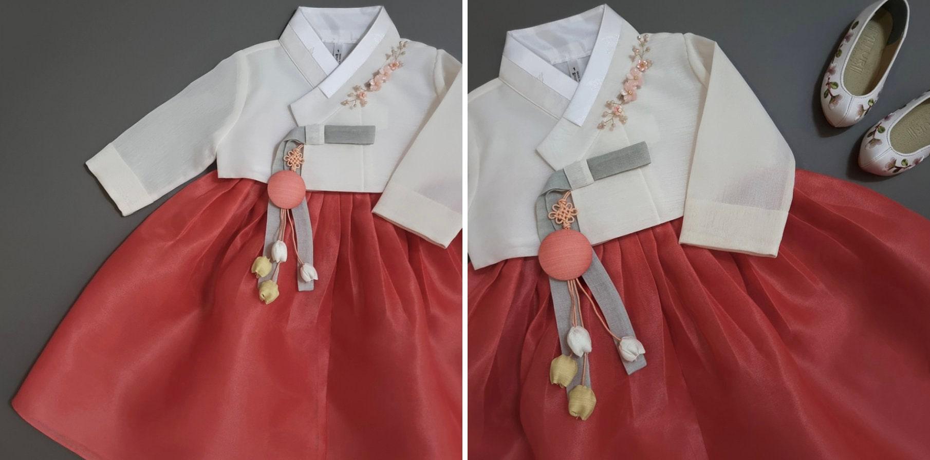 Rayul Coral Girl Hanbok (100D-15YR) - Native Korean