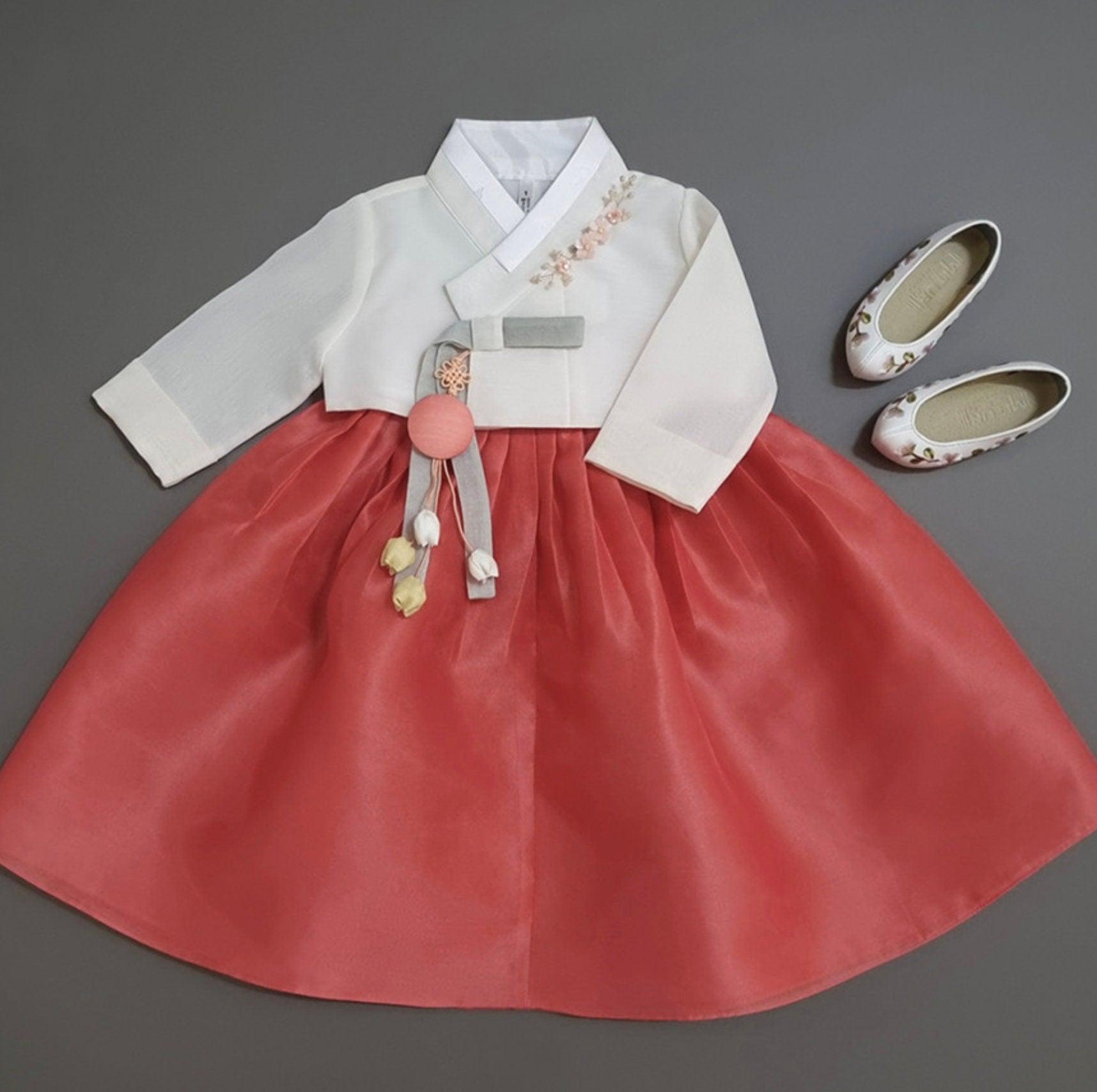 Rayul Coral Girl Hanbok (100D-15YR) - Native Korean