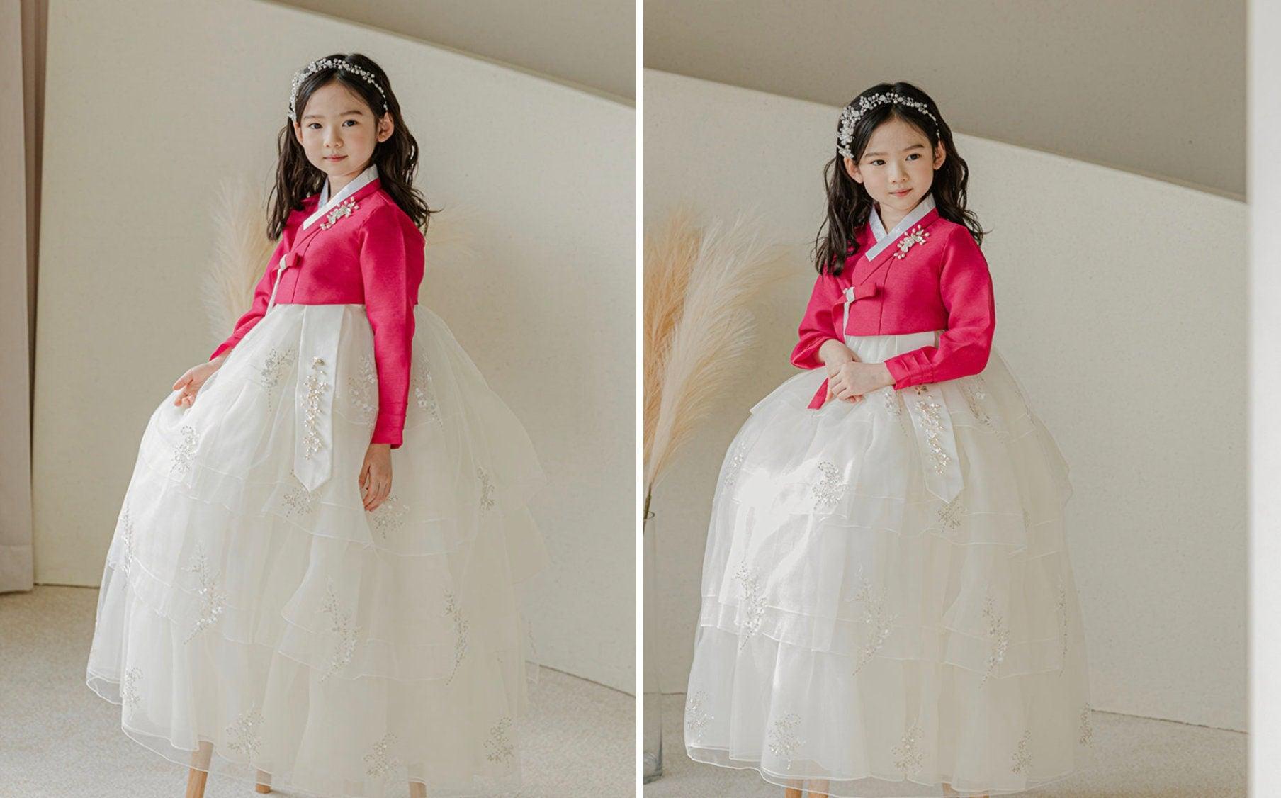 Saeun Maxi Dress Girl Hanbok (1-8YR) - Native Korean