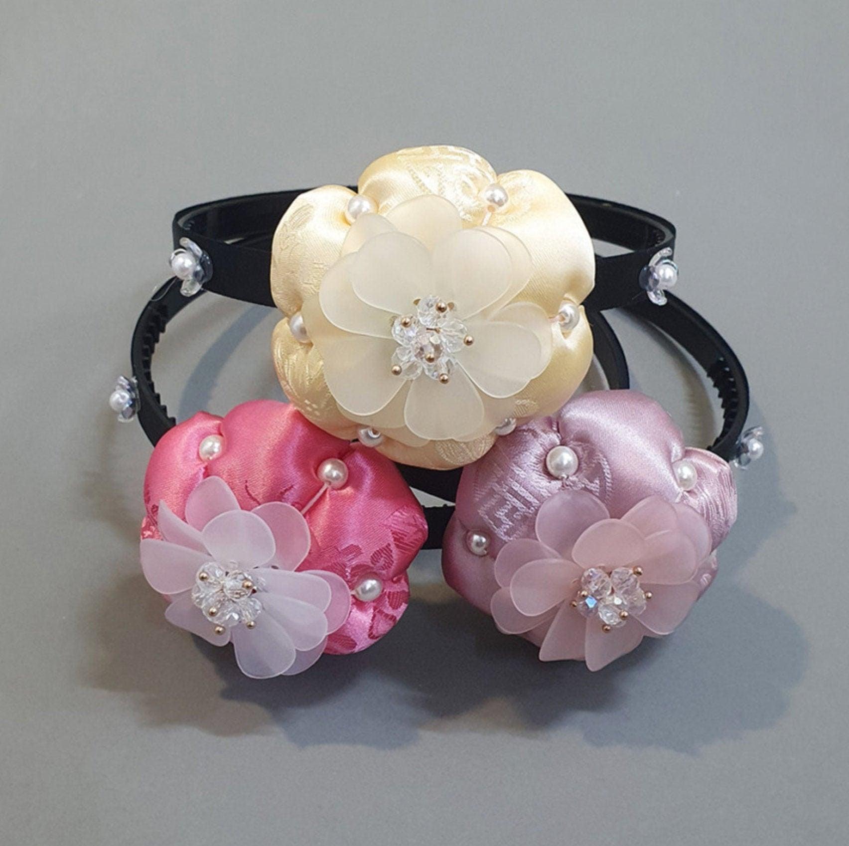 Satin Floral Pumpkin Headband - Native Korean