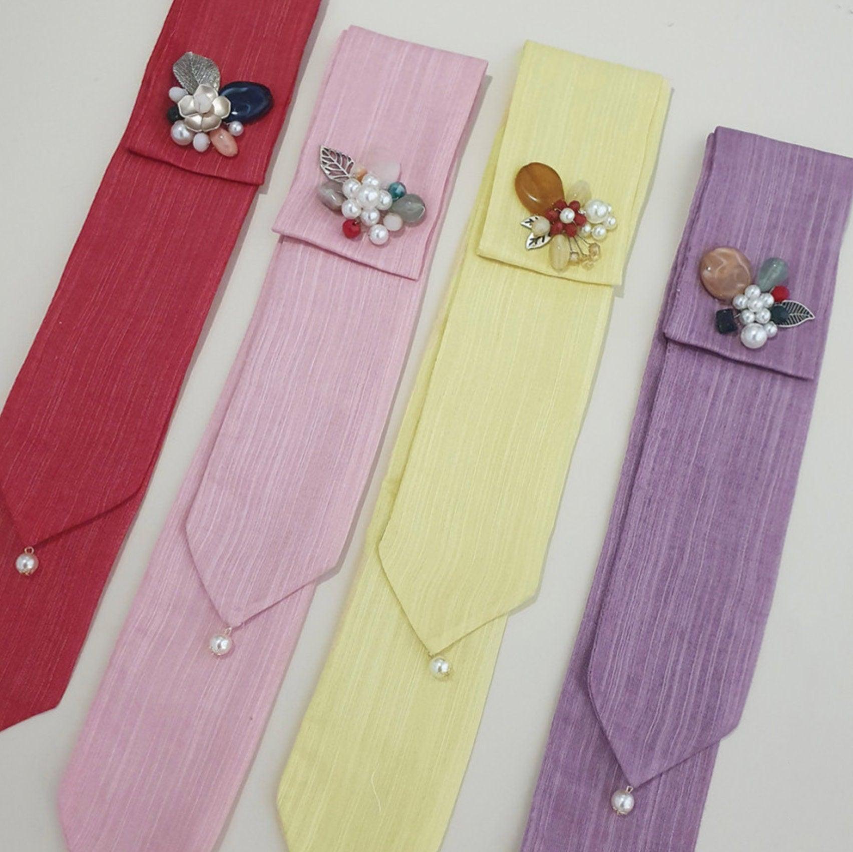 Stone Floral Hair Tie - Native Korean