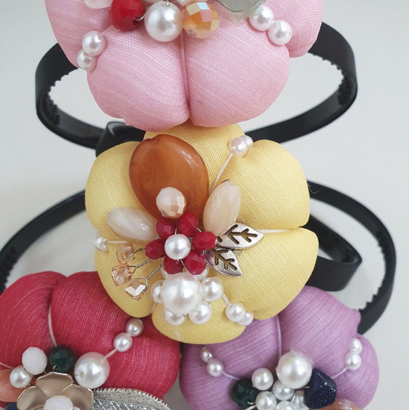 Stone Floral Pumpkin Headband - Native Korean