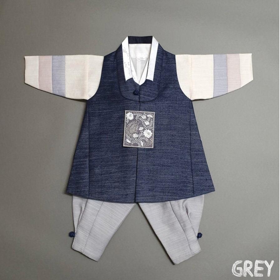 Sungjin Navy Stripe Boy Hanbok (100D-10YR) - Native Korean