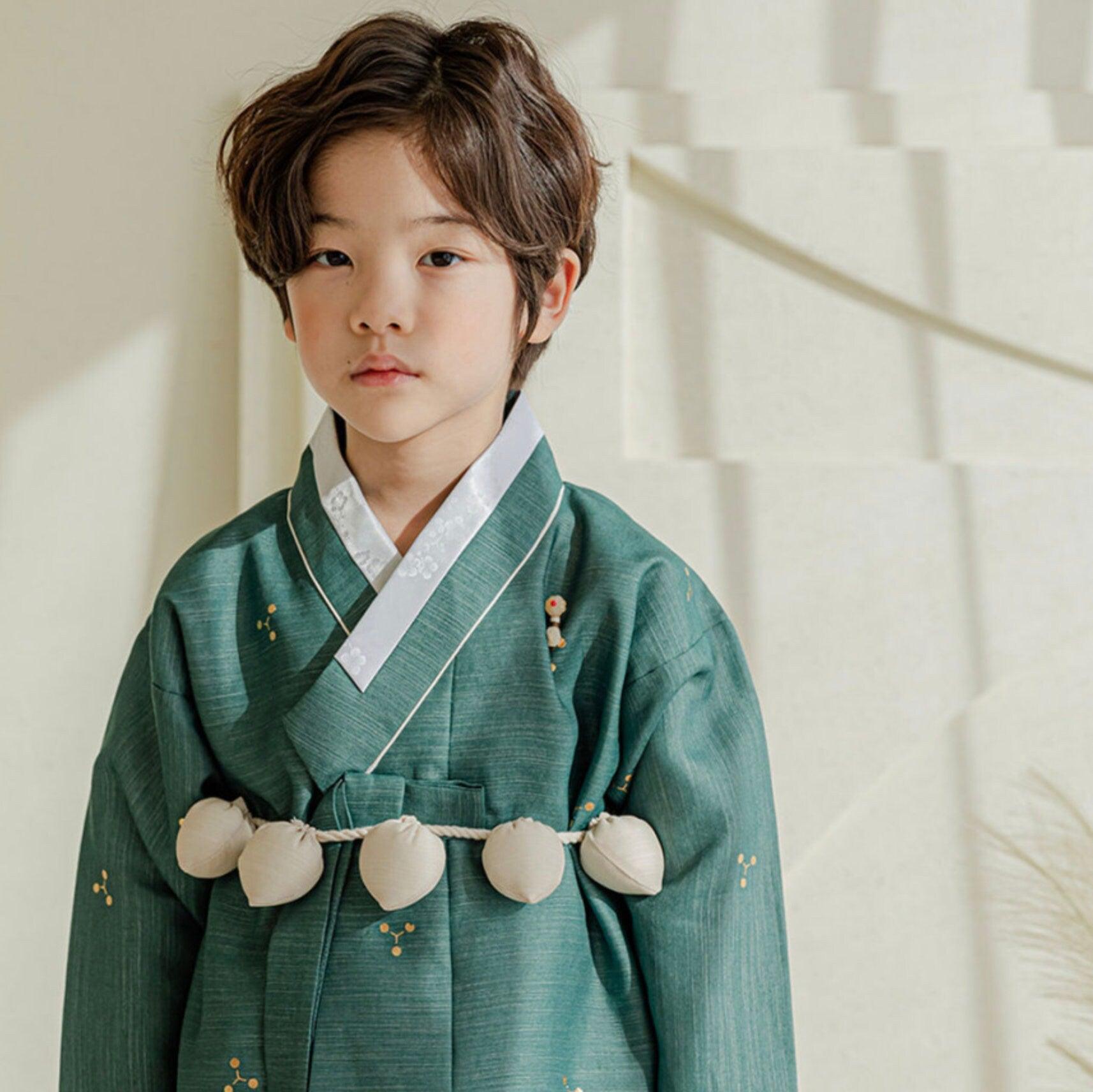 Sungjoon Gold Foil Green Boy Hanbok (100D-10YR) - Native Korean