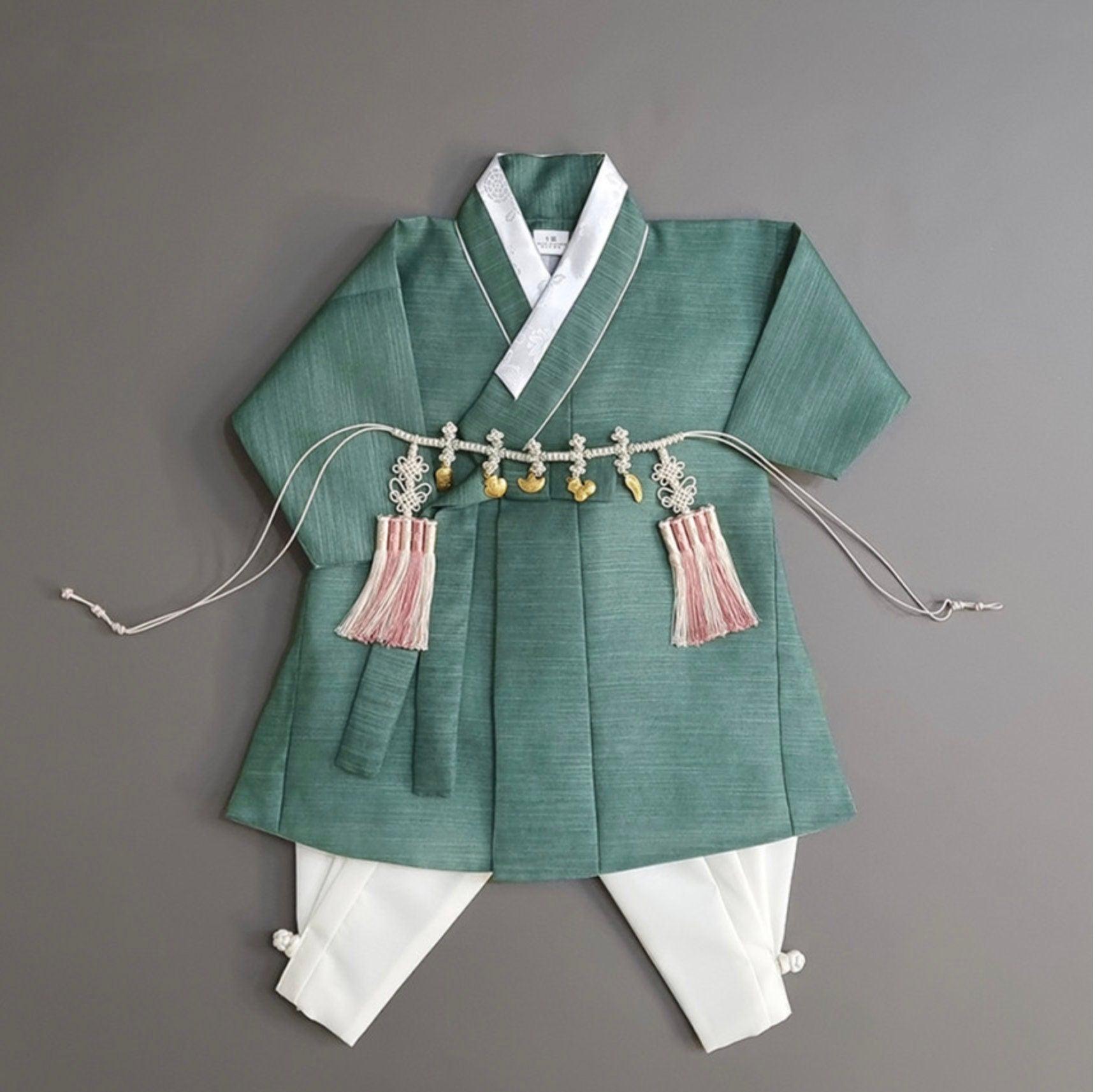 Sungjoon Green Ivory Boy Hanbok (100D-8YR) - Native Korean