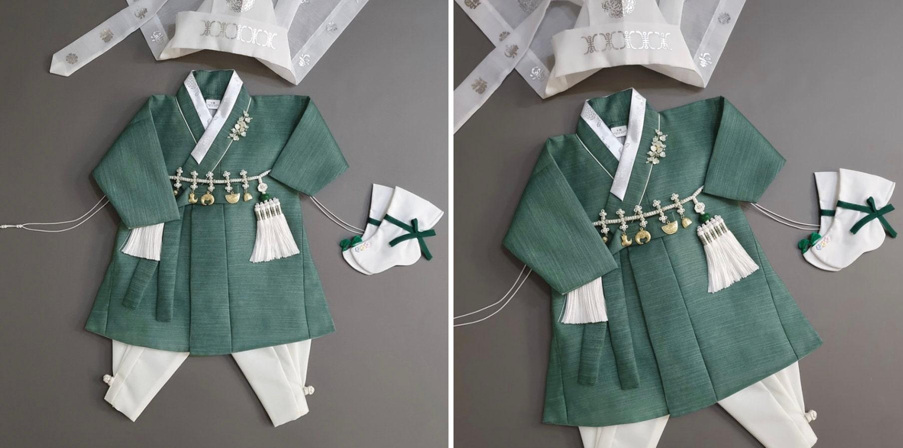 Sungjoon Green Ivory Boy Hanbok (100D-8YR) - Native Korean